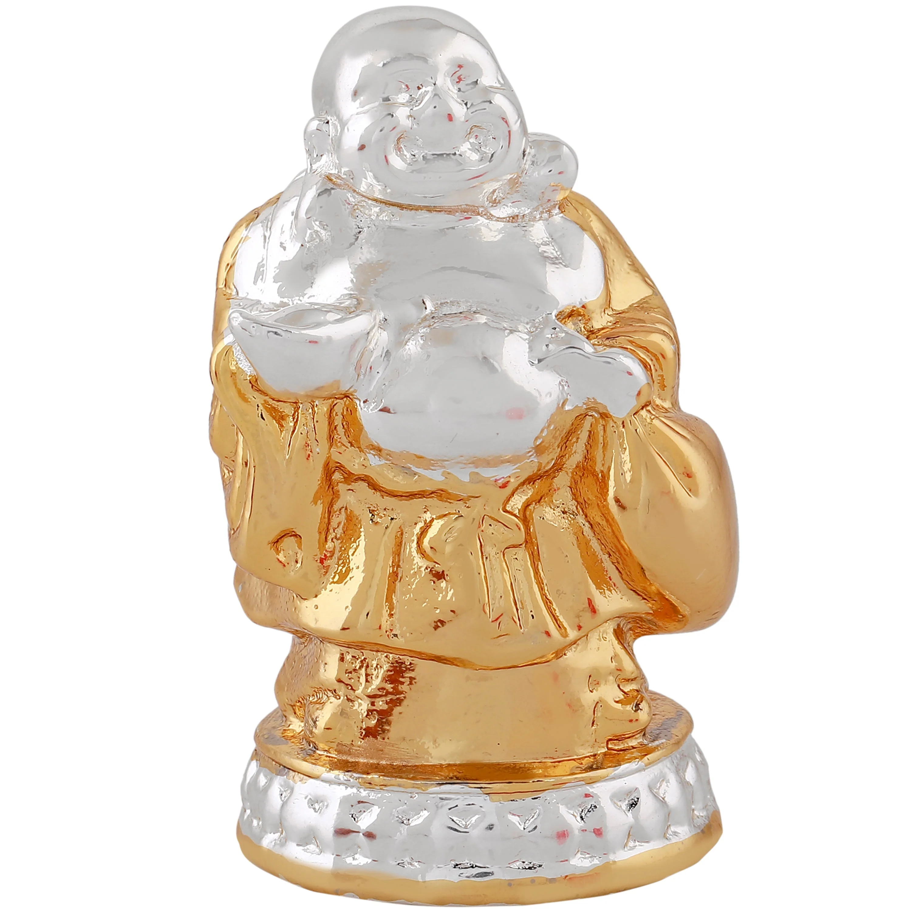 Estele Gold - Rhodium Plated Decorative Laughing Buddha Idol - Image 2