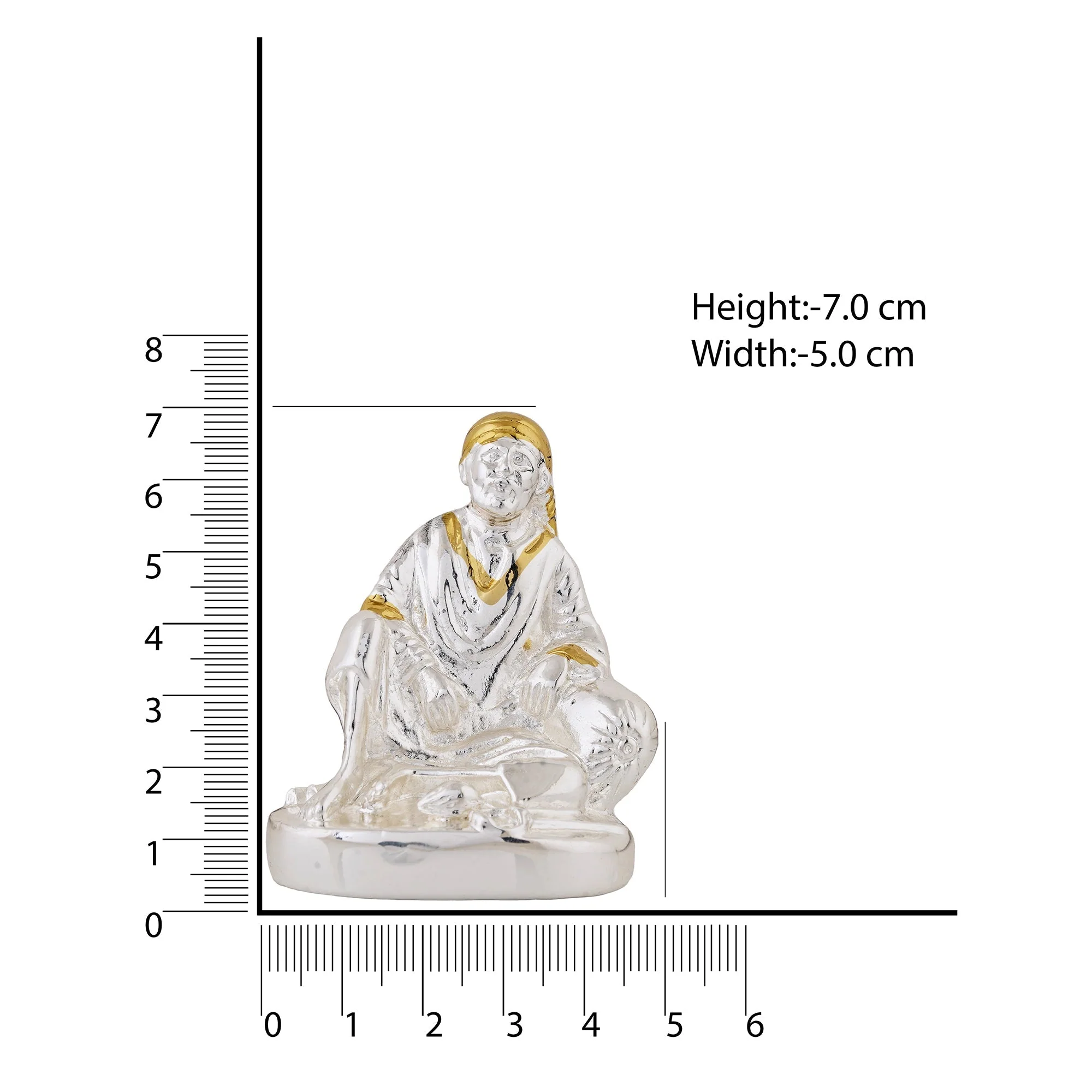 Estele Gold - Rhodium Plated Divine Lord Sai Baba Idol - Image 6