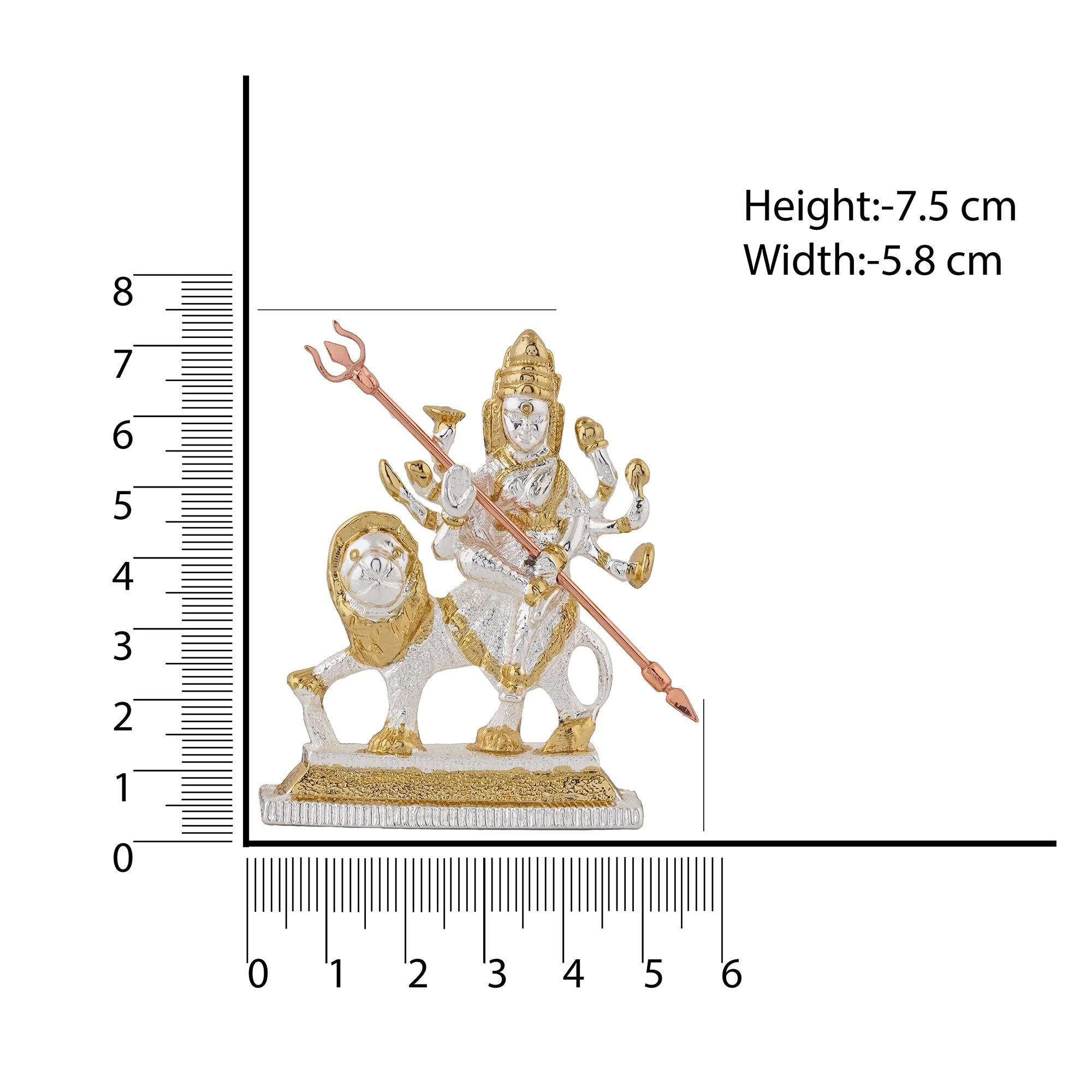 Estele Gold - Rhodium Plated Glorious Dhurga Maa Idol - Image 6