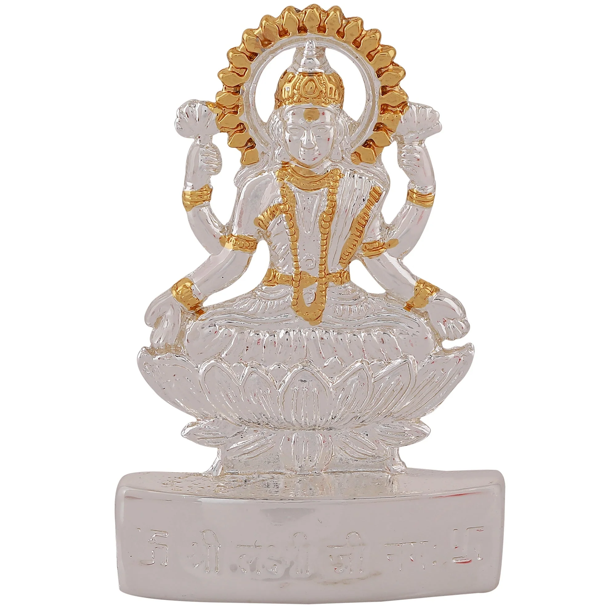 Estele Gold & Rhodium Plated Goddess Lakshmi Ji Idol - Image 3