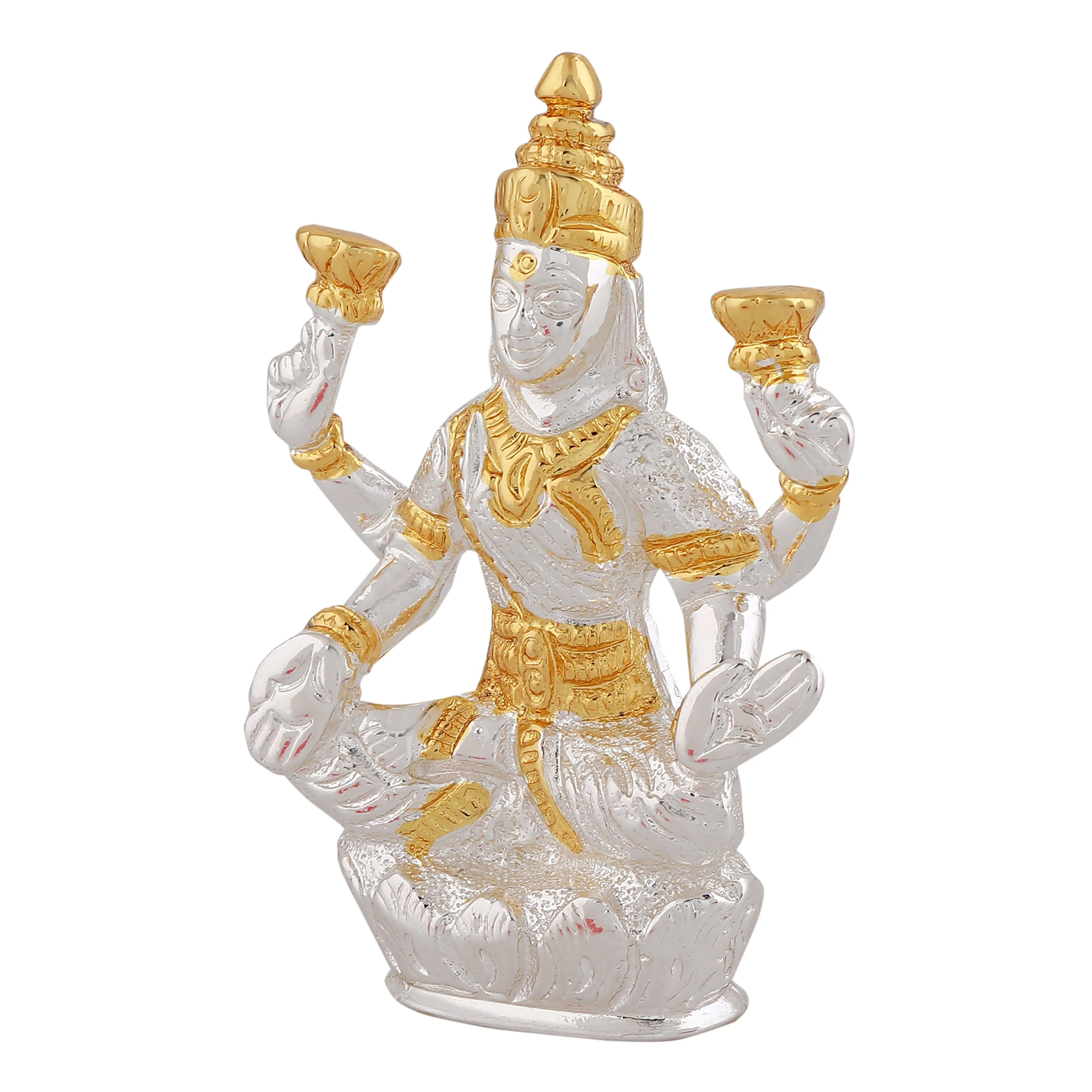 Estele Gold & Rhodium Plated Goddess Lakshmi Ji Idol - Image 3