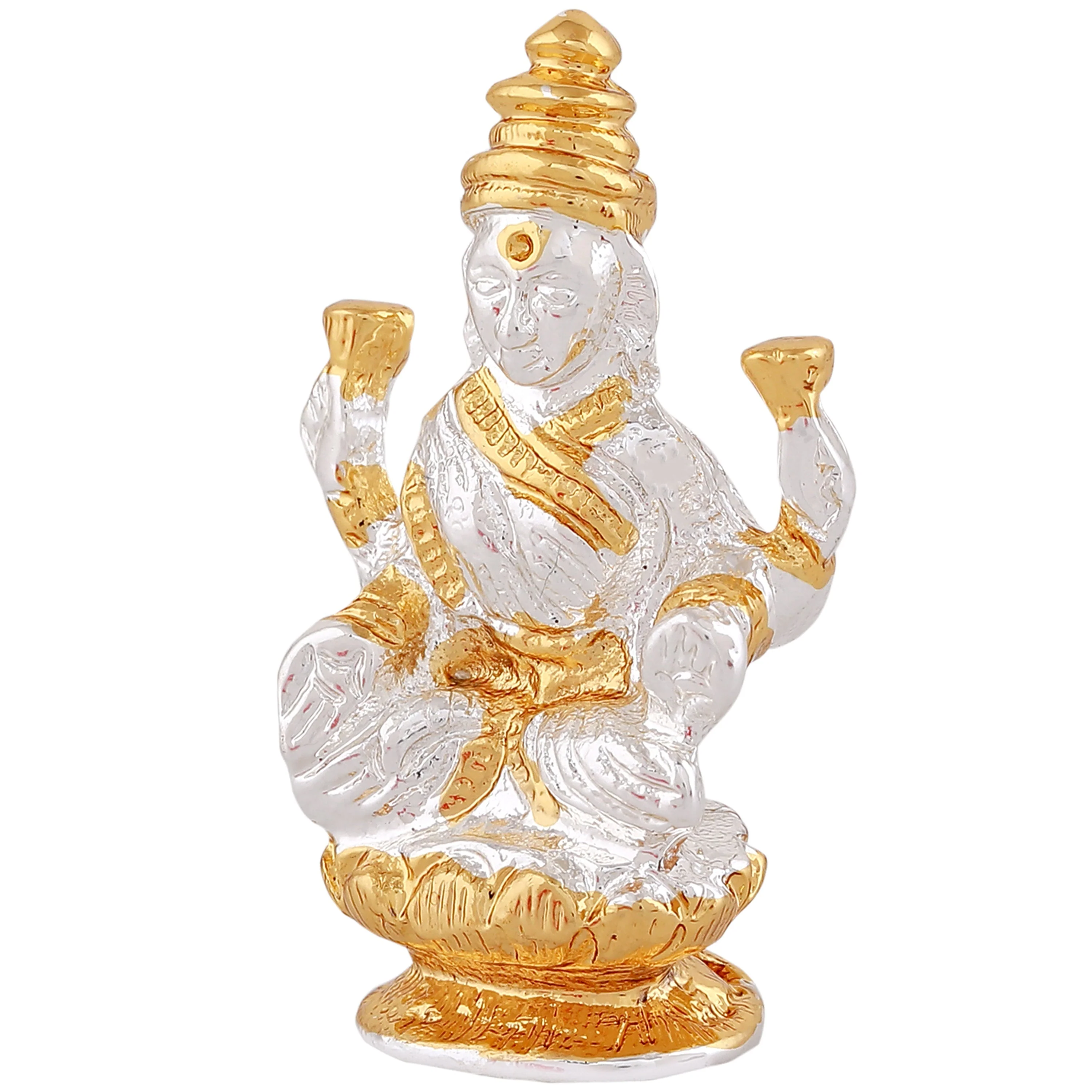 Estele Gold & Rhodium Plated Goddess Lakshmi Ji Idol - Image 4