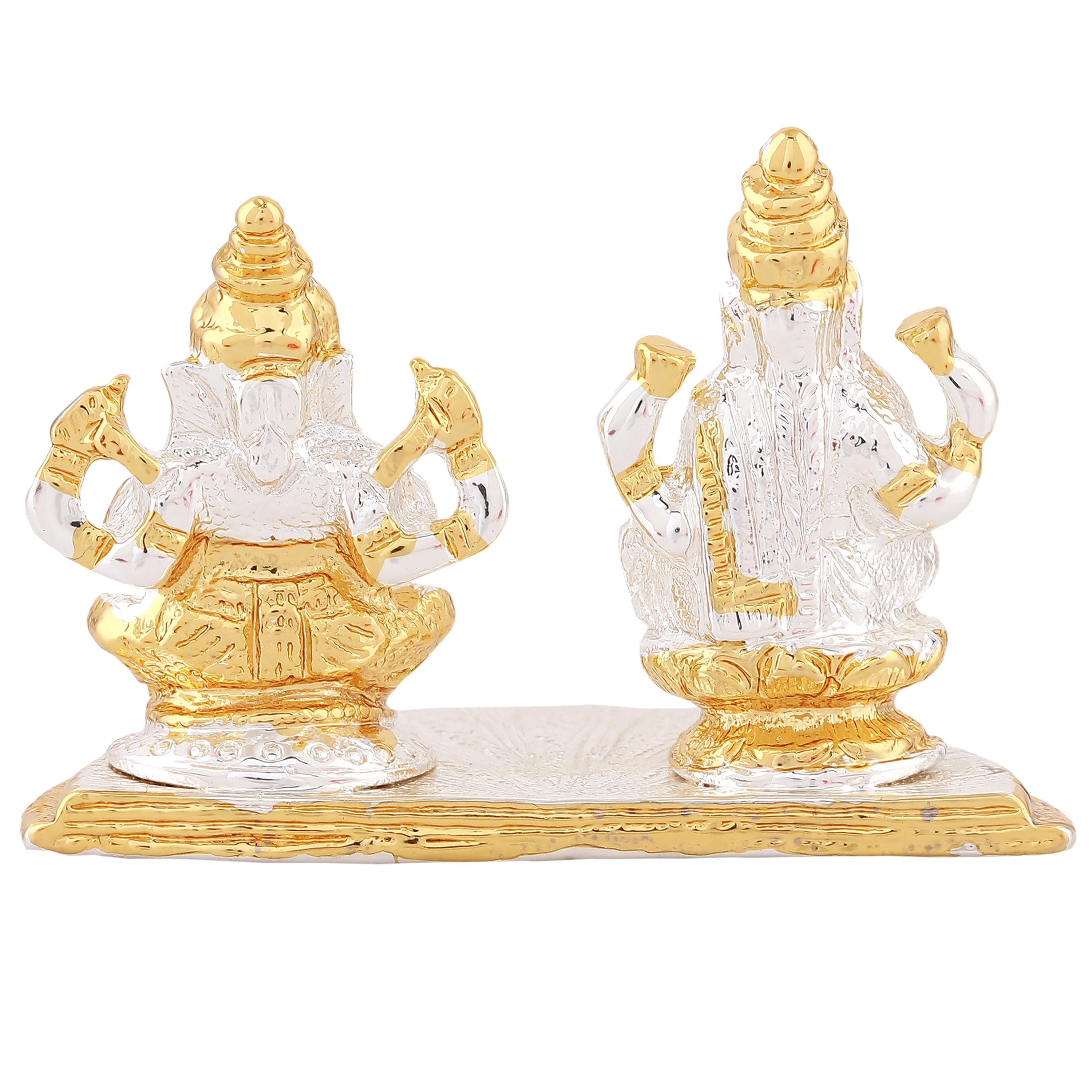 Estele Gold & Rhodium Plated Godess Lakshmi Ji & Lord Ganesh Idol - Image 5