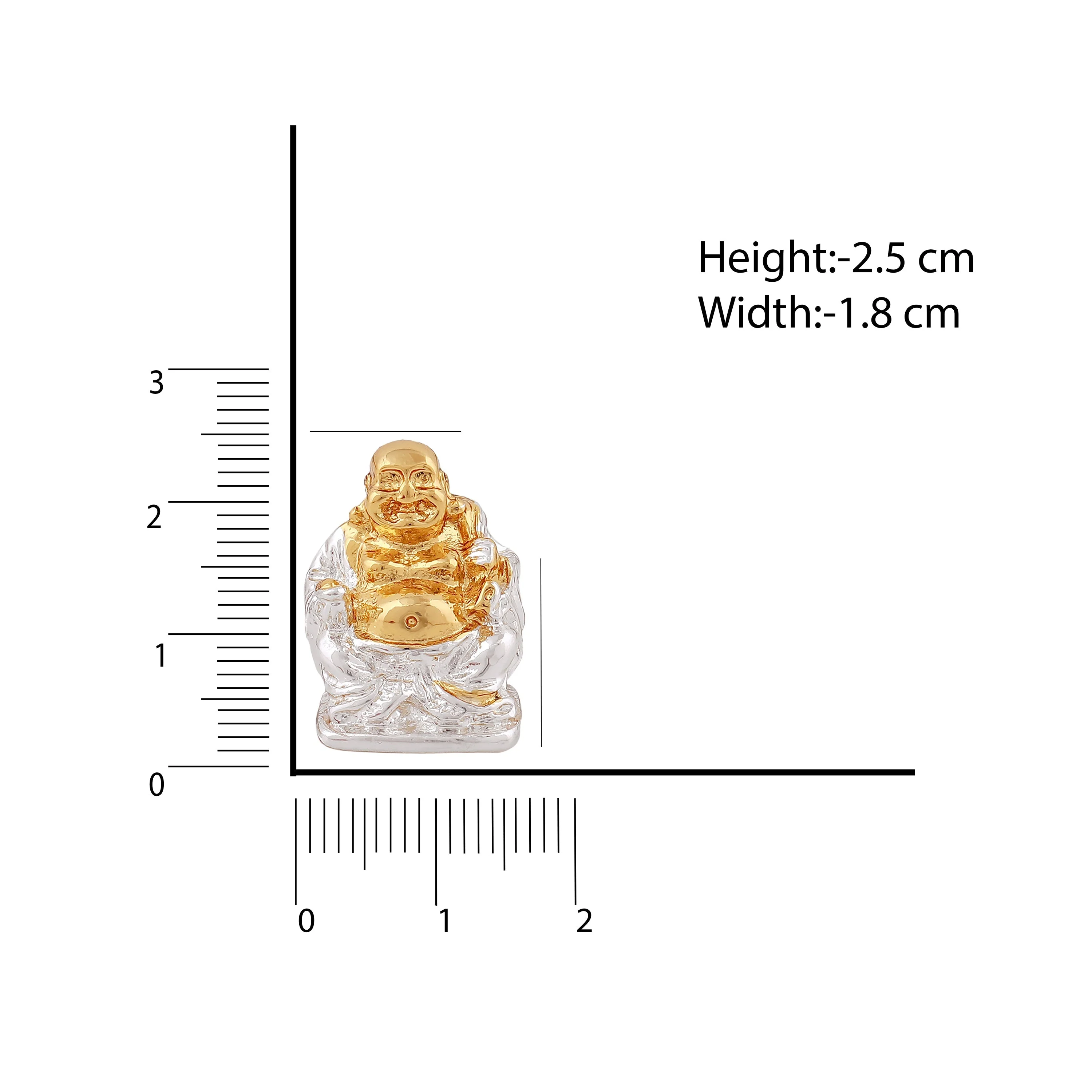 Estele Gold & Rhodium Plated Laughing Buddha Statue With Potli Showpiece For Perfect Home And Office Decor. - Image 5