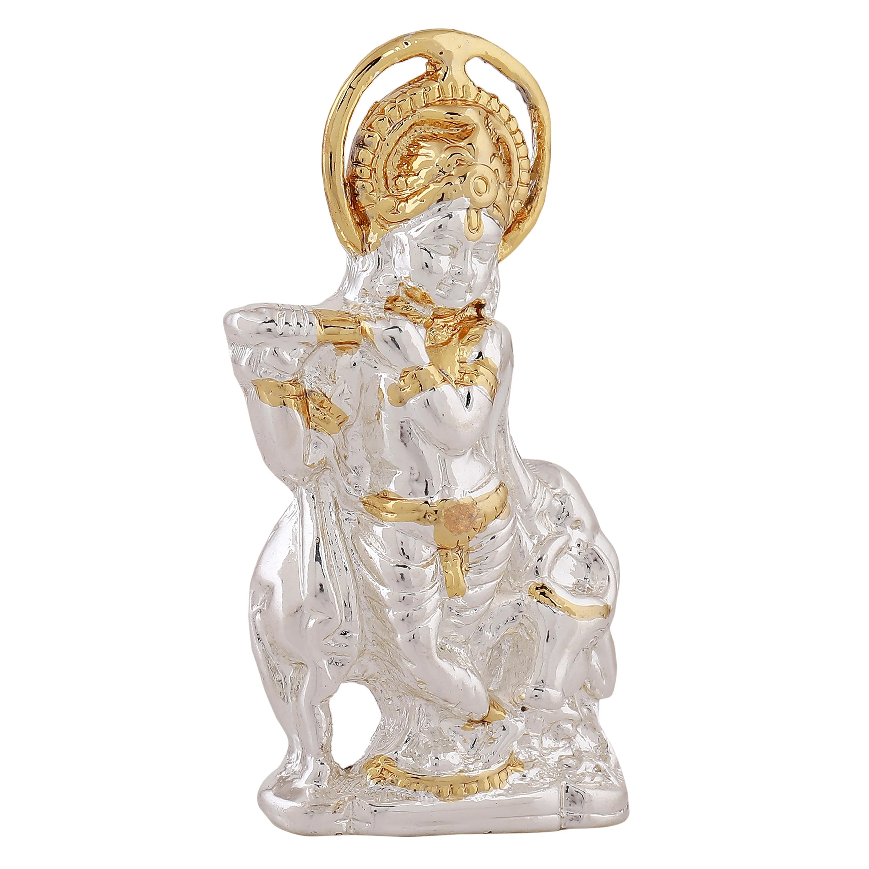 Estele Gold & Rhodium Plated Lord Krishna Idol - Image 3