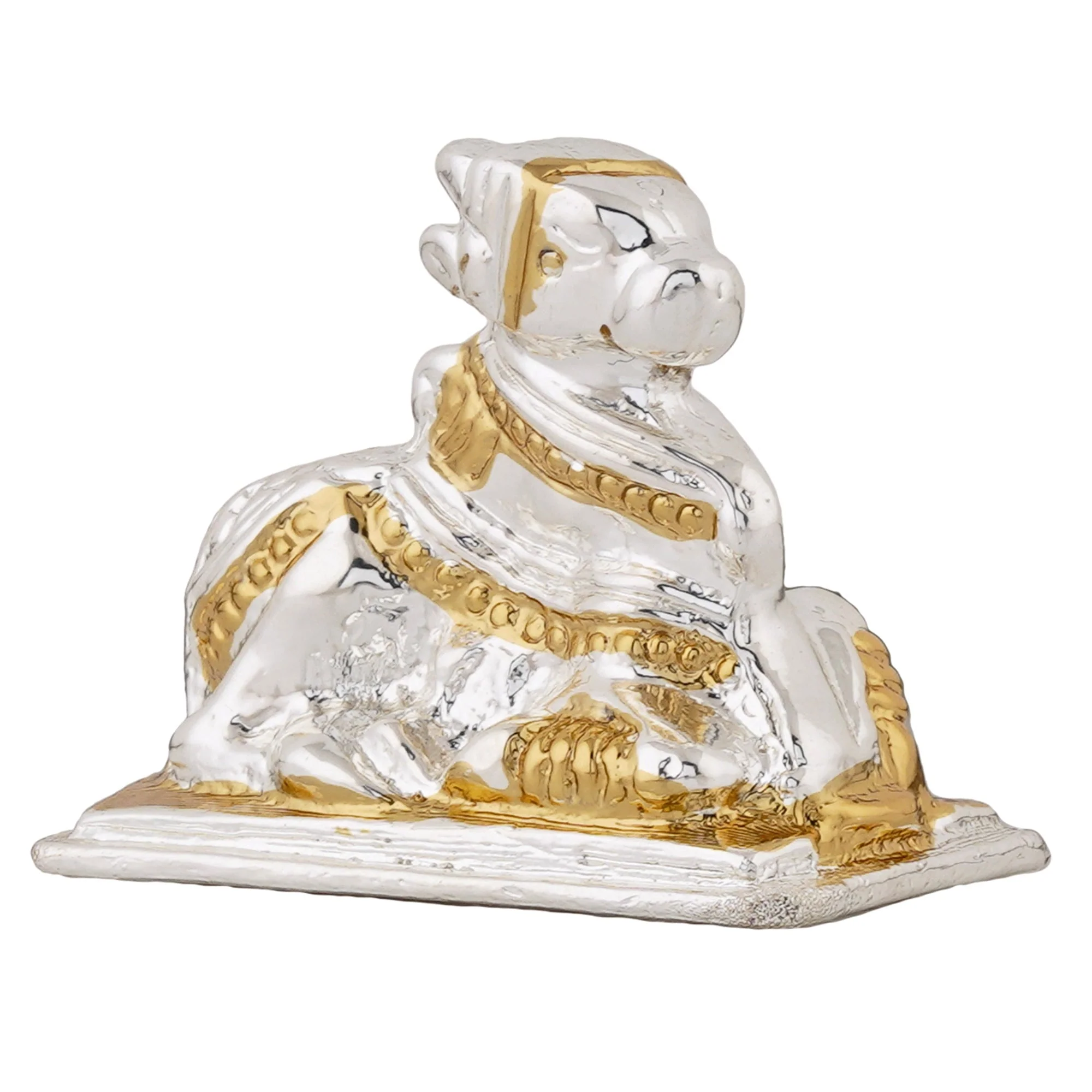 Estele Gold & Rhodium Plated Lord Nandiswara Idol - Image 3