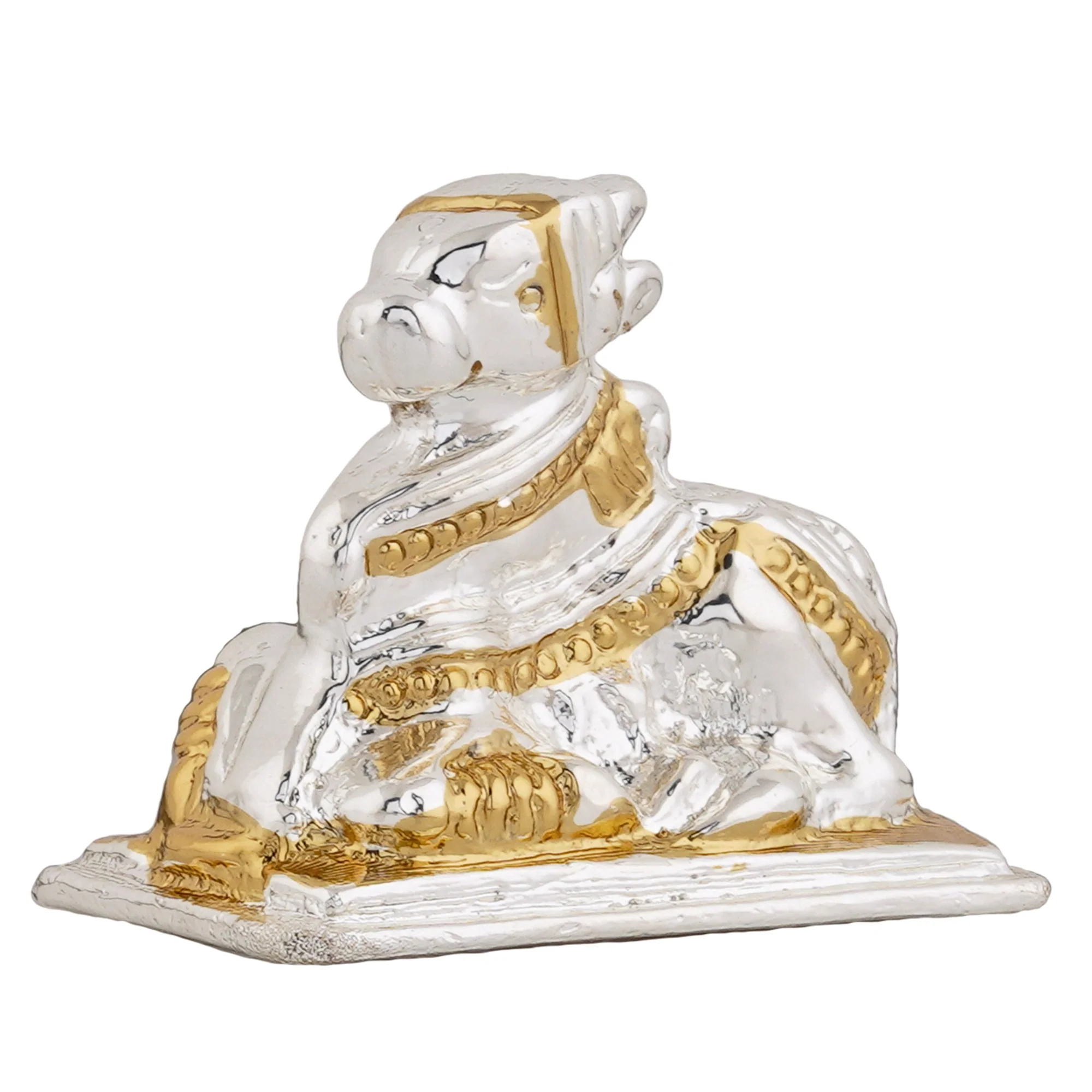 Estele Gold & Rhodium Plated Lord Nandiswara Idol - Image 5