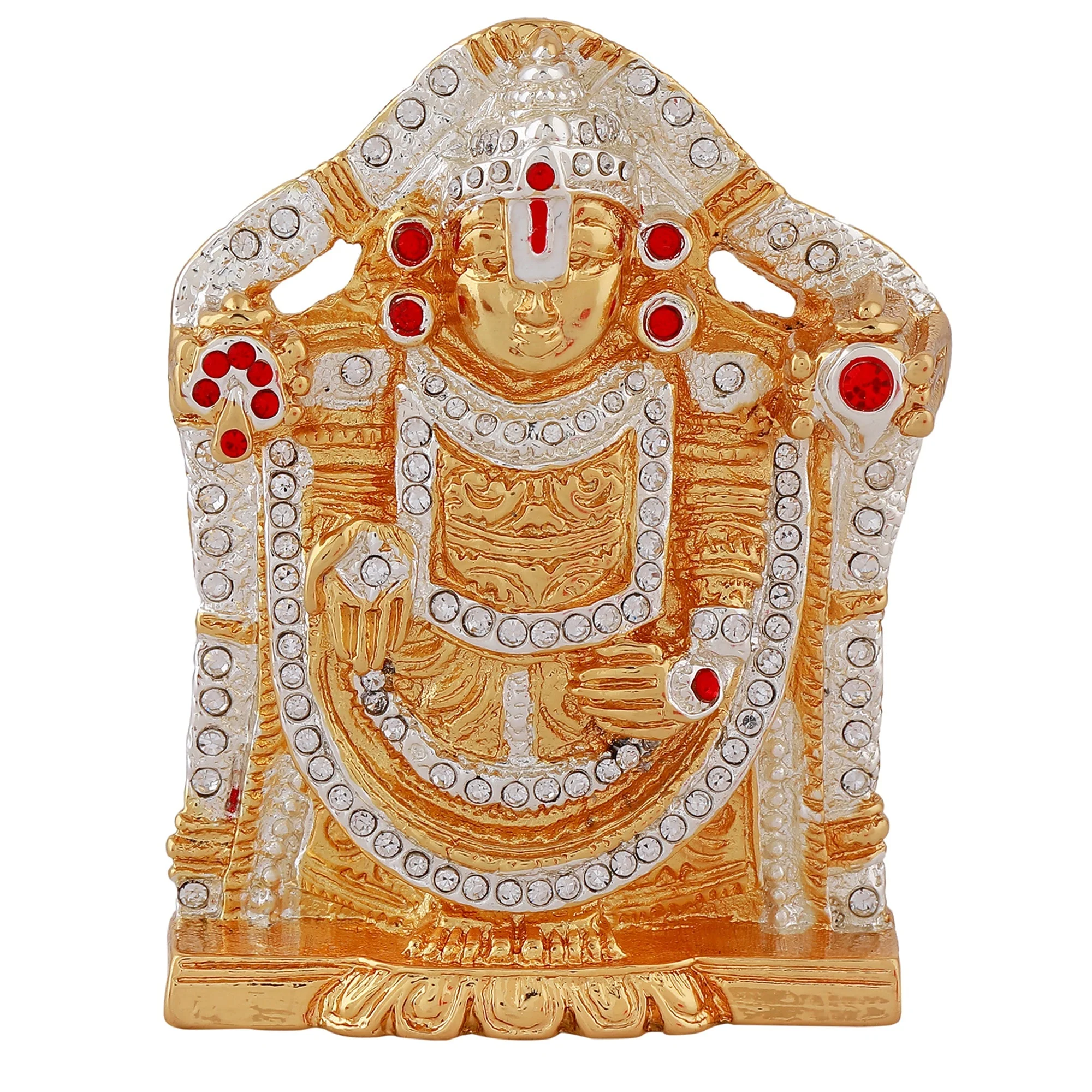 Estele Gold & Rhodium Plated Lord Tirupati Balaji Idol Showpiece For Pooja Mandir/ Home Decorative - Image 2