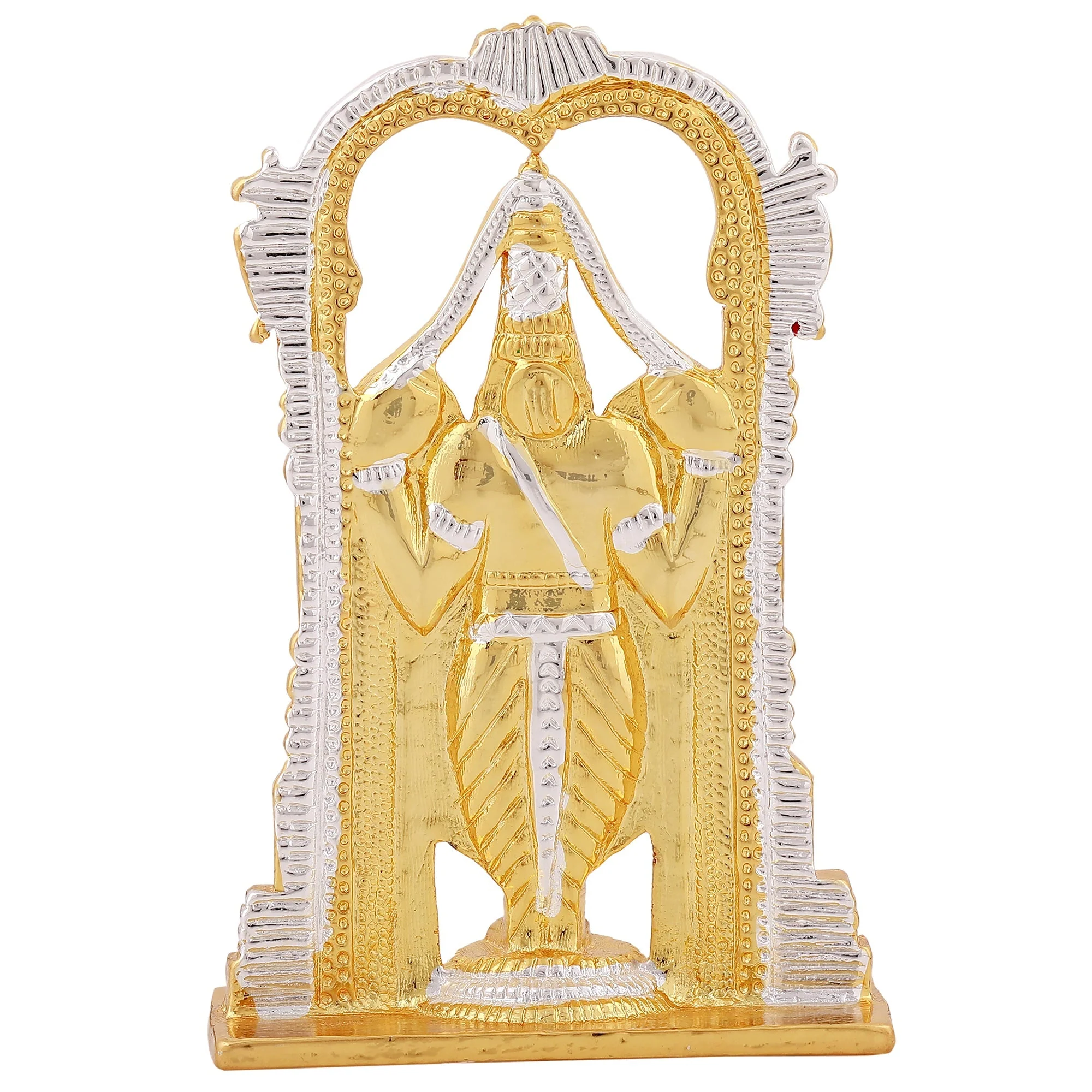 Estele Gold & Rhodium Plated Lord Tirupati Balaji Idol Showpiece For Pooja Mandir/ Home Decorative - Image 4