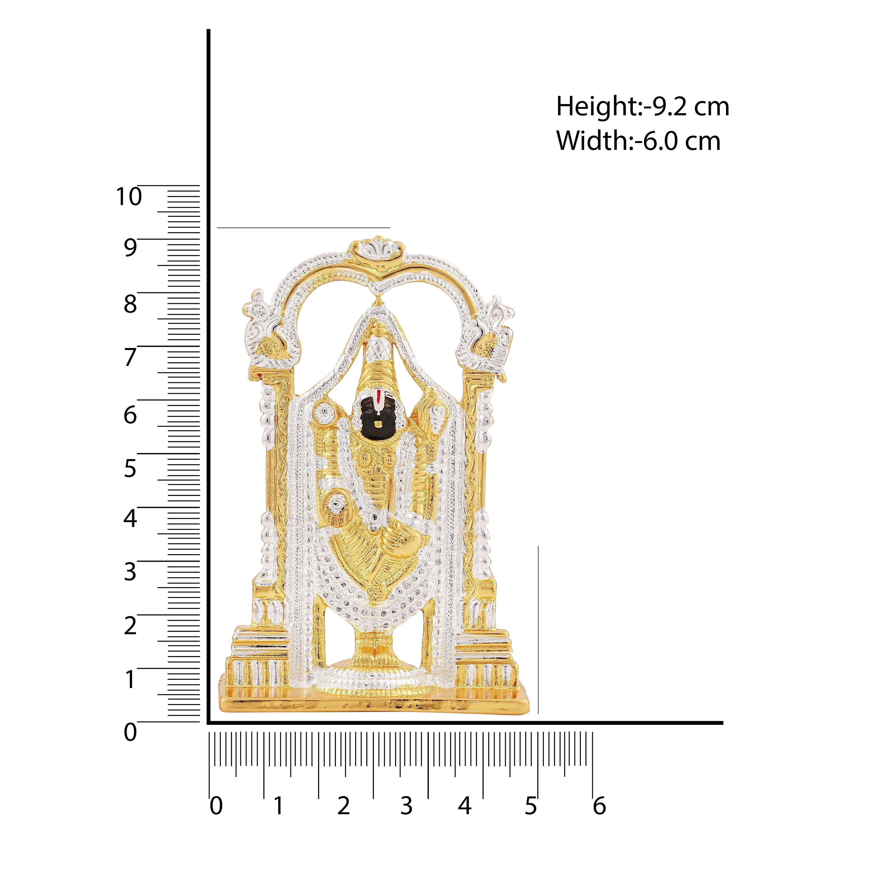 Estele Gold & Rhodium Plated Lord Tirupati Balaji Idol Showpiece For Pooja Mandir/ Home Decorative - Image 5