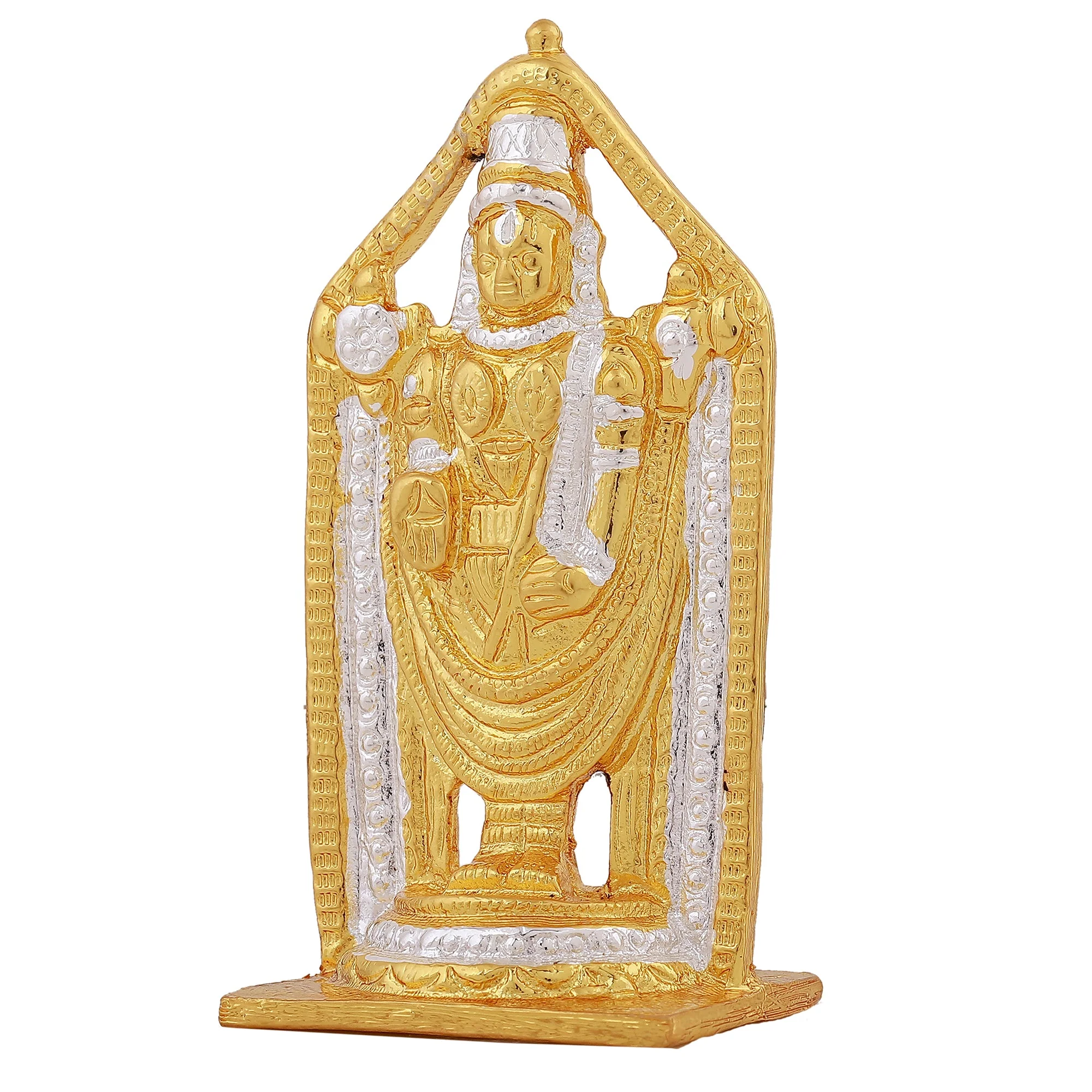 Estele Gold & Rhodium Plated Lord Tirupati Balaji Idol Showpiece For Pooja Mandir/ Home Decorative - Image 3