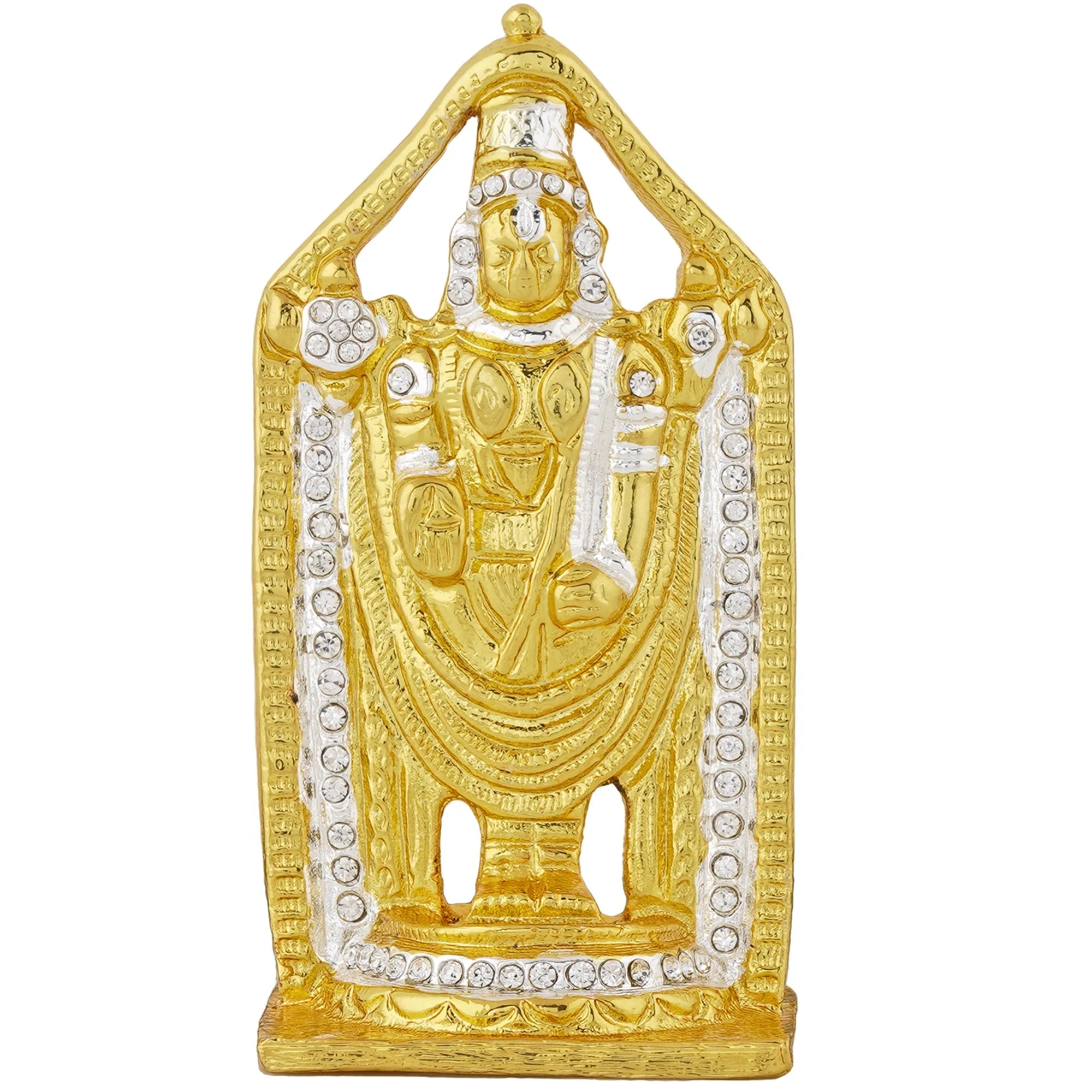 Estele Gold & Rhodium Plated Lord Tirupati Balaji Idol Showpiece For Pooja Mandir/ Home Decorative - Image 2
