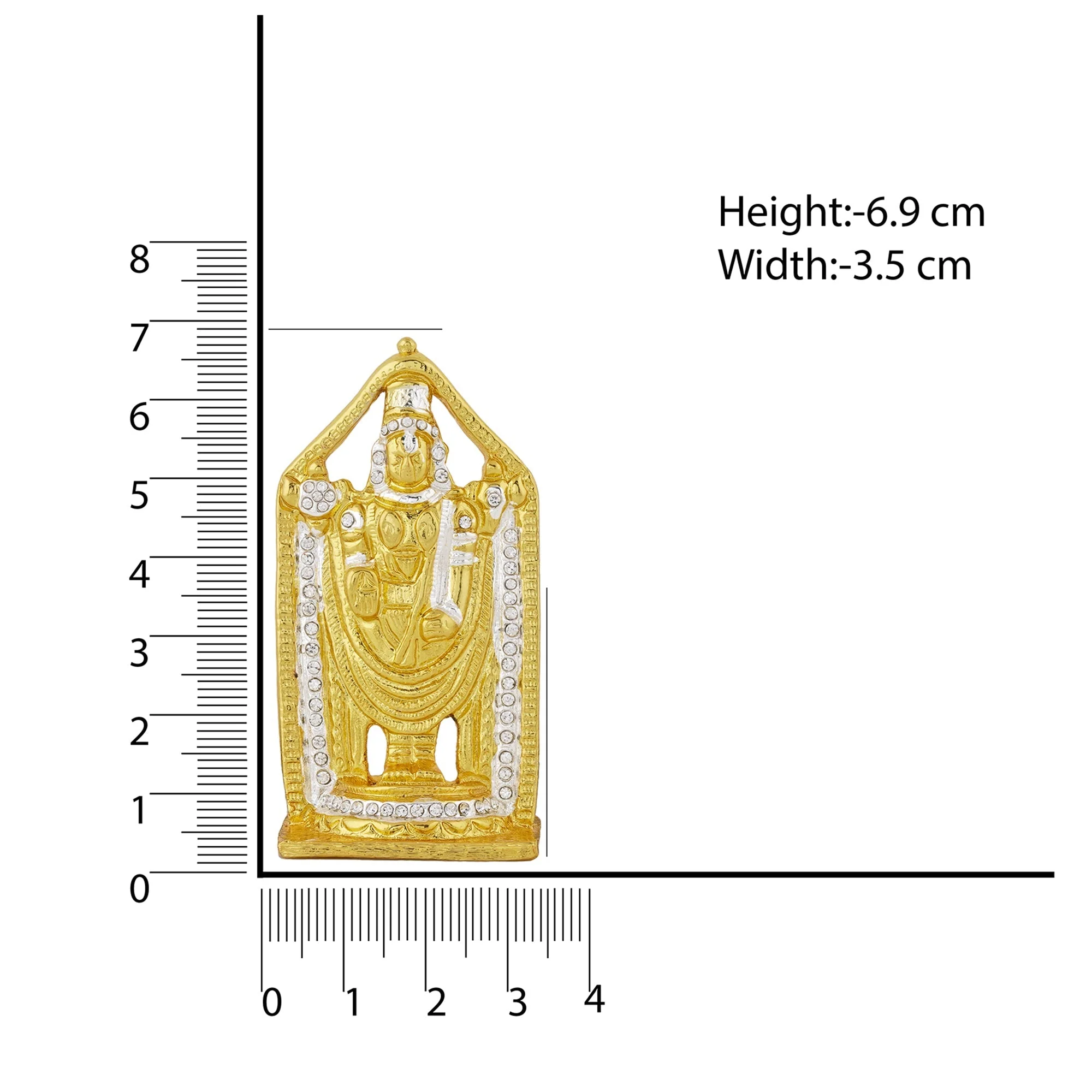 Estele Gold & Rhodium Plated Lord Tirupati Balaji Idol Showpiece For Pooja Mandir/ Home Decorative - Image 5