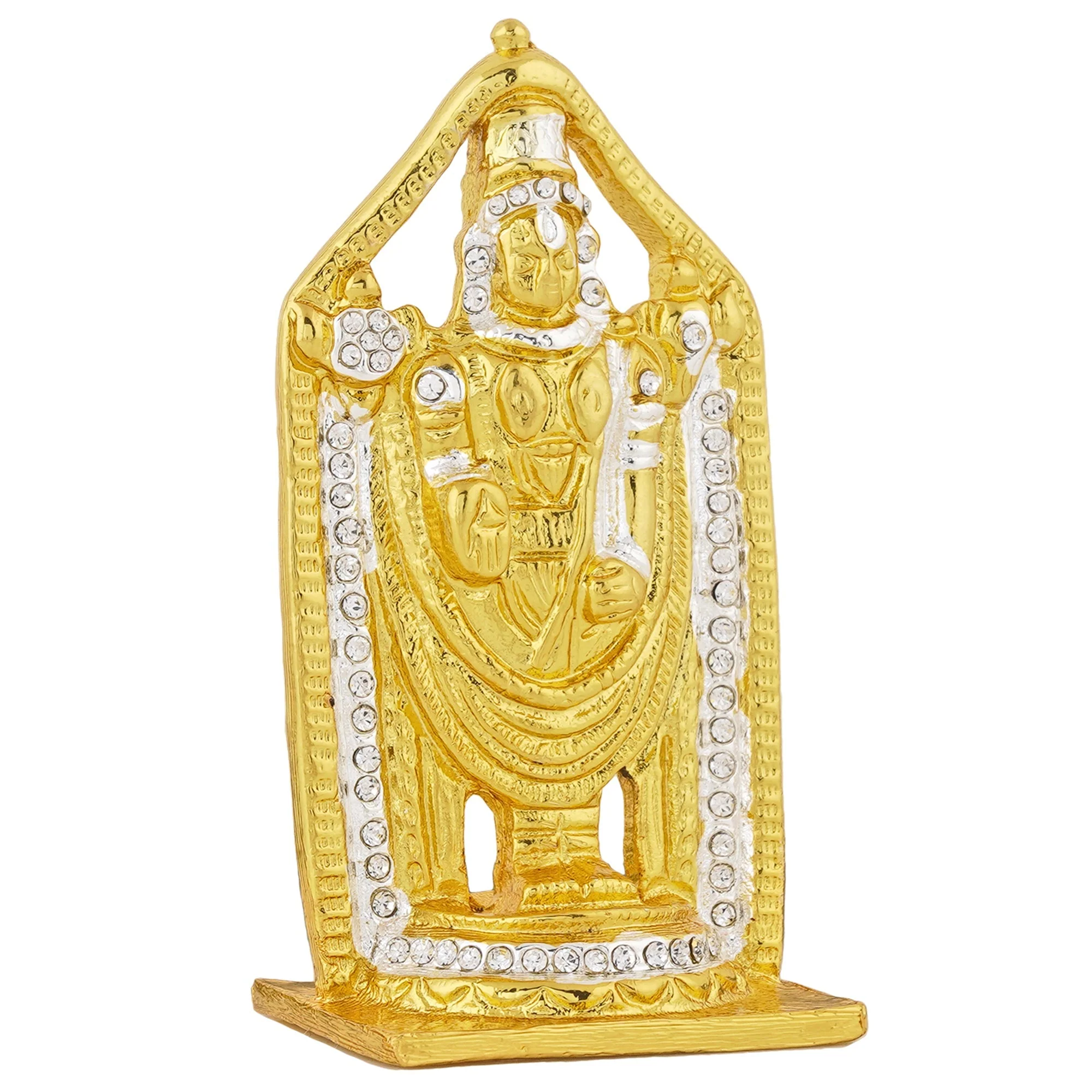 Estele Gold & Rhodium Plated Lord Tirupati Balaji Idol Showpiece For Pooja Mandir/ Home Decorative - Image 7