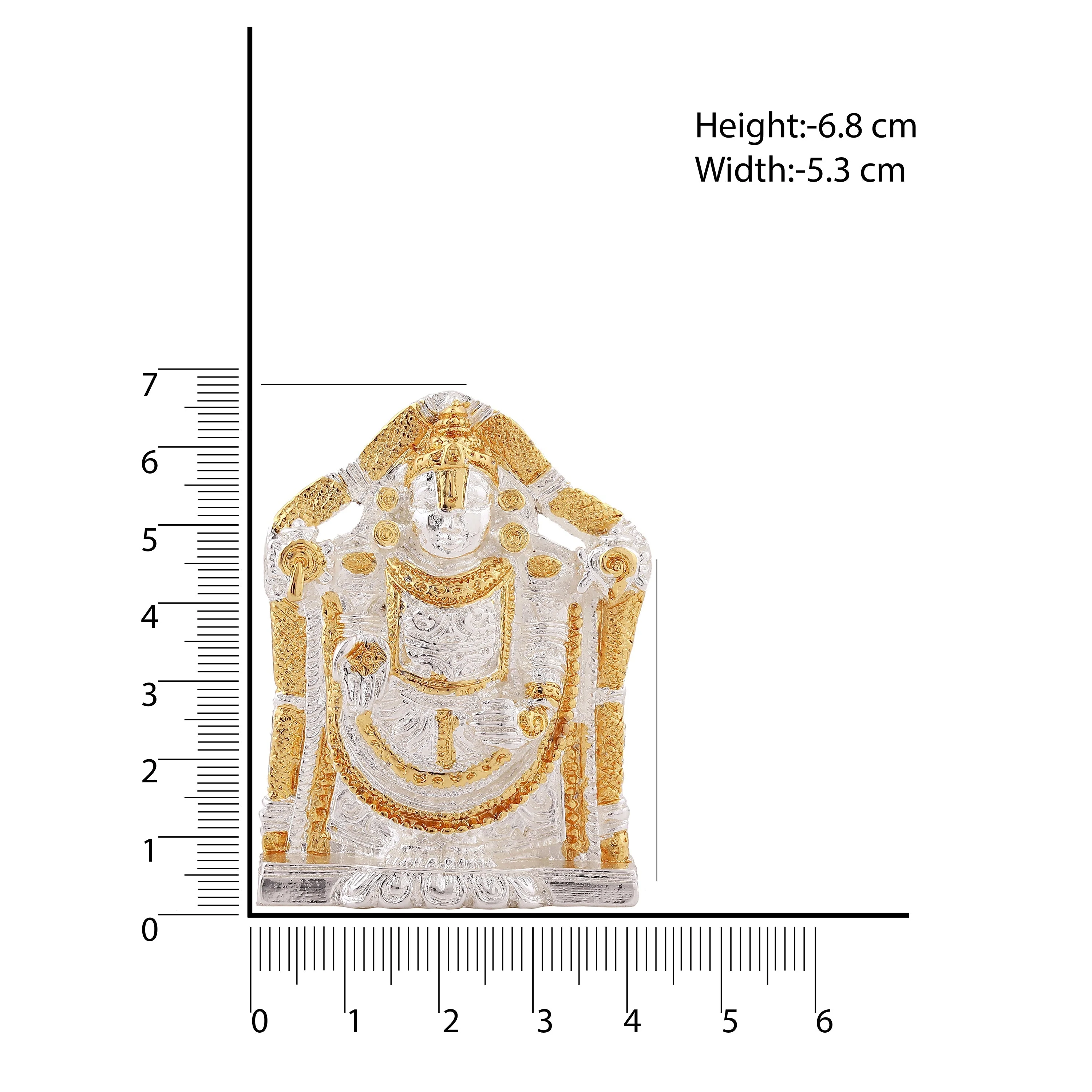 Estele Gold & Rhodium Plated Lord Tirupati Balaji Idol Showpiece For Pooja Mandir/ Home Decorative - Image 5