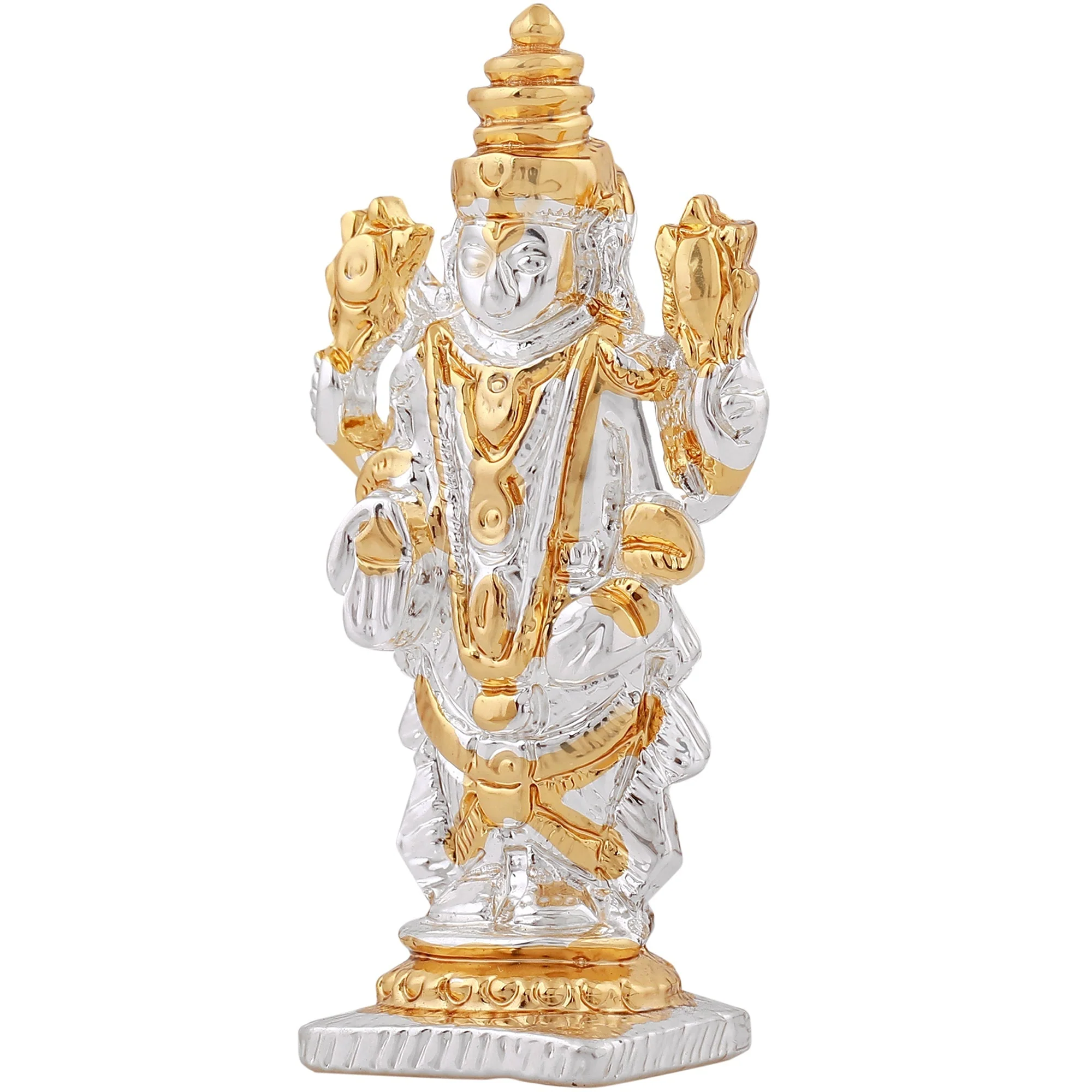 Estele Gold & Rhodium Plated Lord Tirupati Balaji Idol Showpiece For Pooja Mandir/ Home Decorative - Image 3