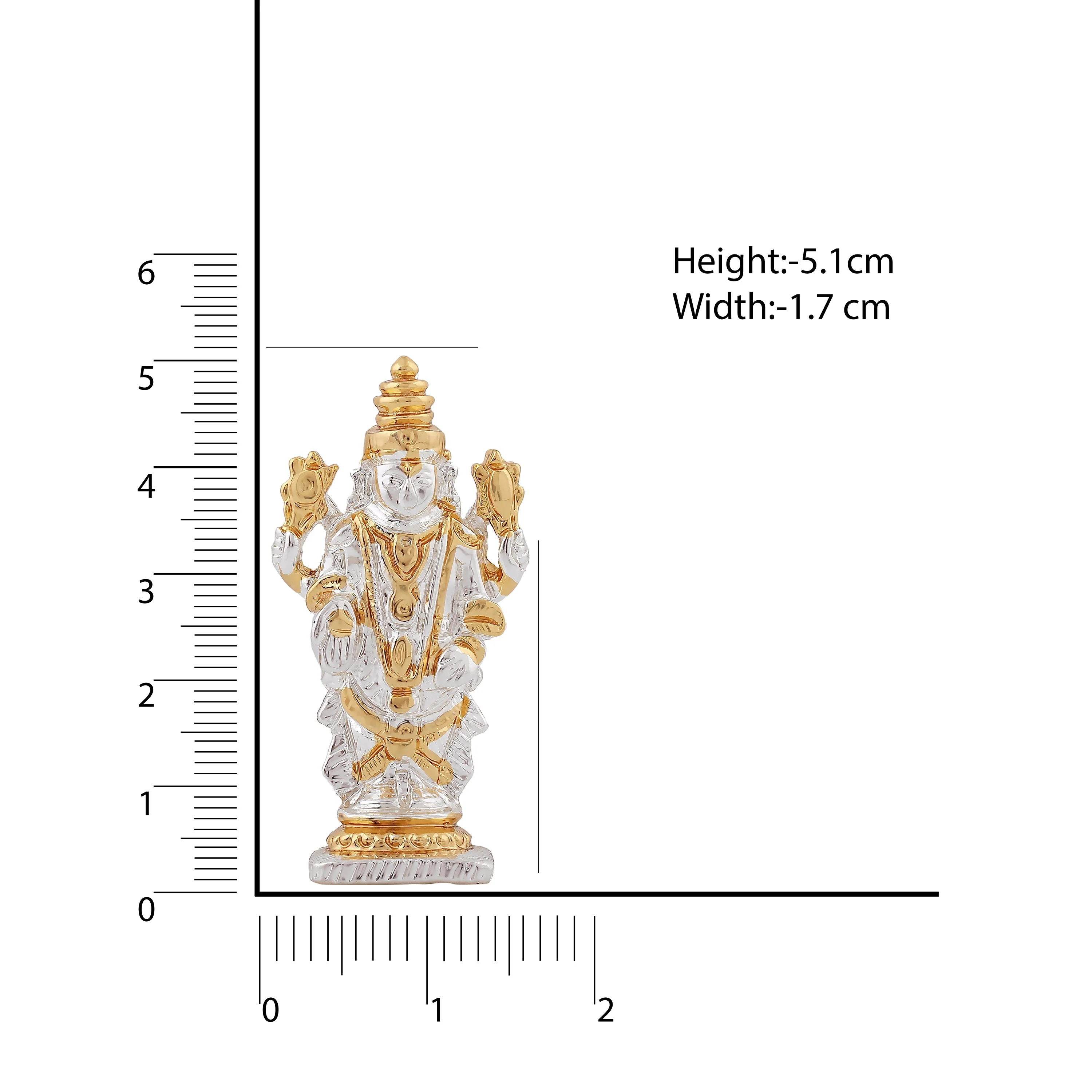 Estele Gold & Rhodium Plated Lord Tirupati Balaji Idol Showpiece For Pooja Mandir/ Home Decorative - Image 5