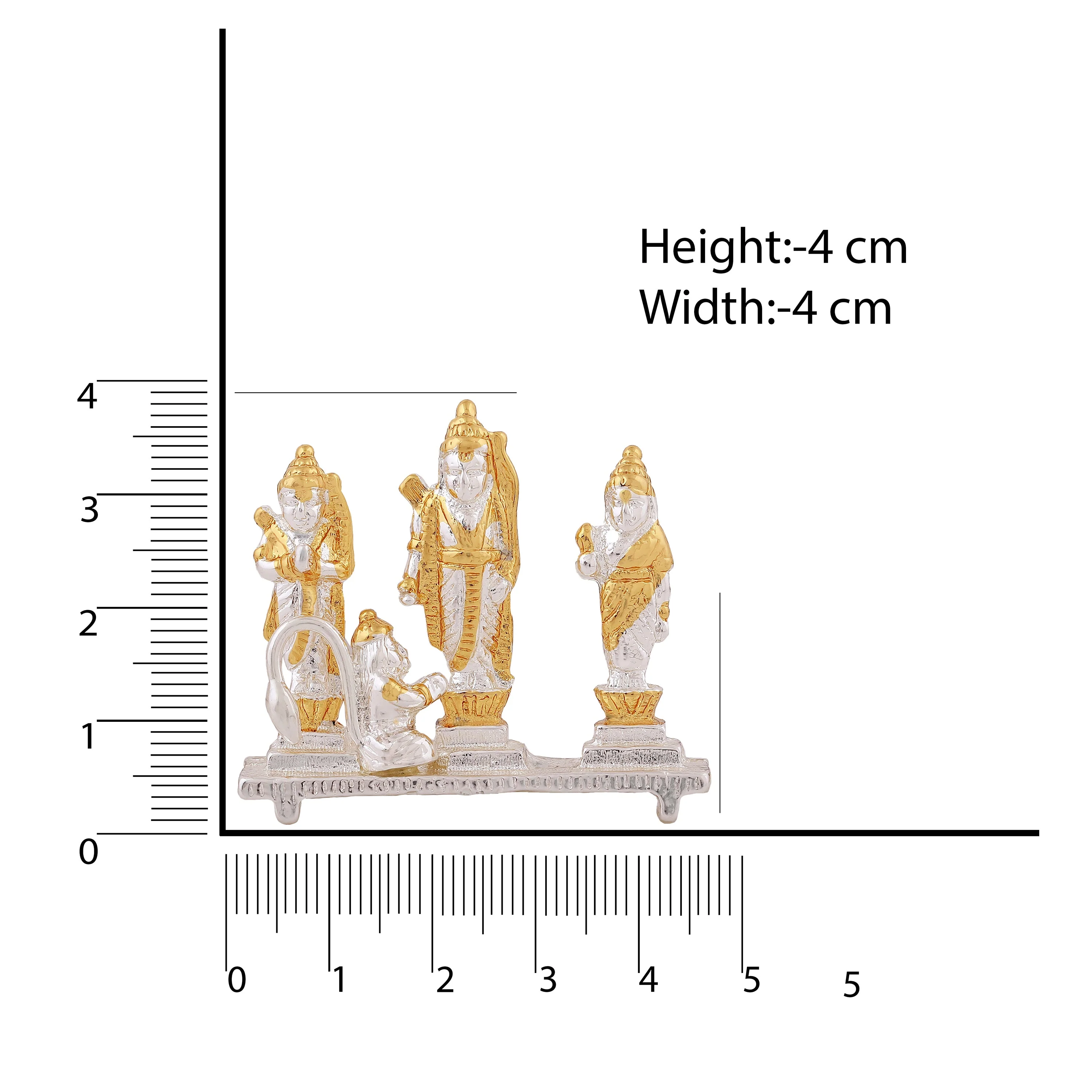 Estele Gold & Rhodium Plated Shri Ram Darbar Idols (2Tn) - Image 10
