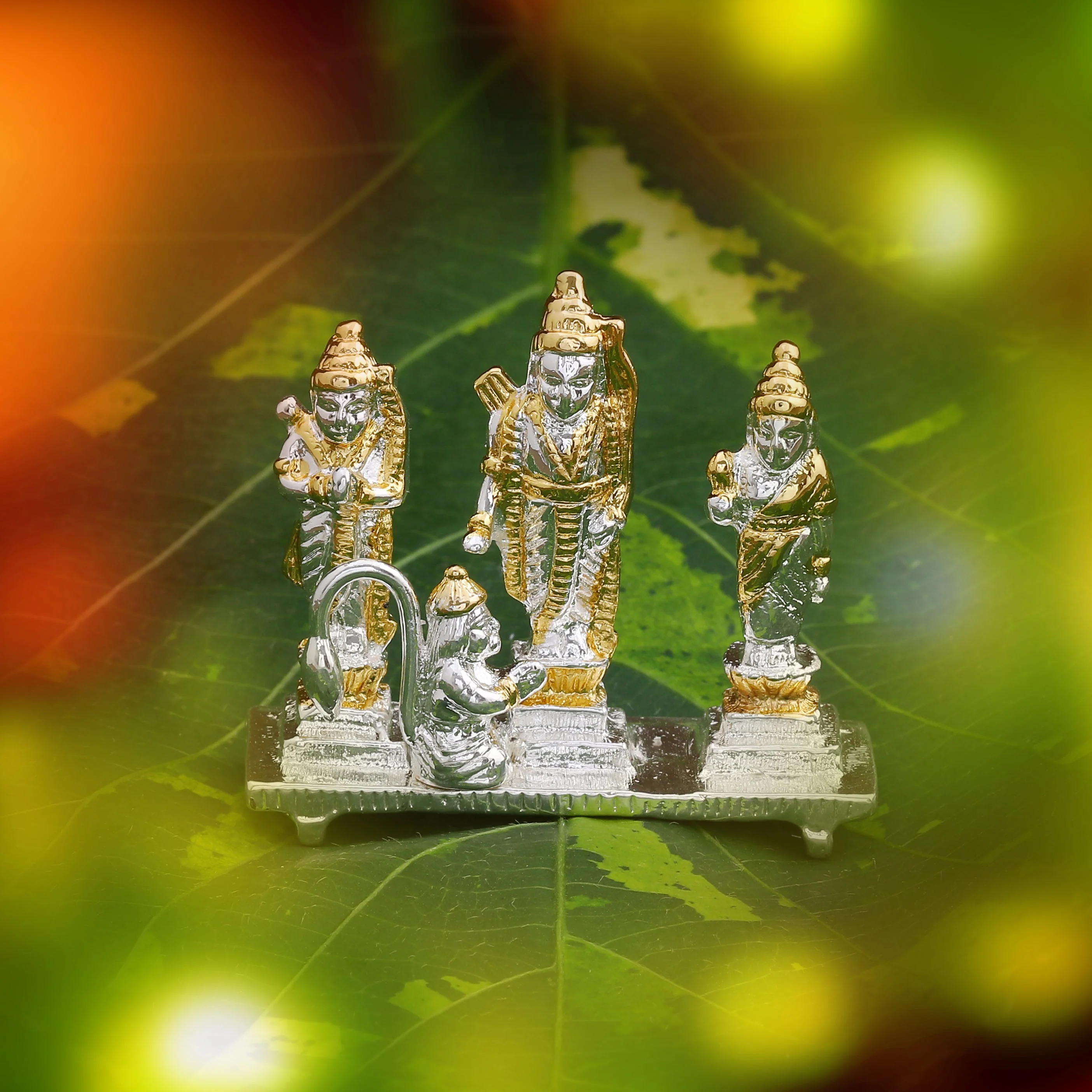 Estele Gold & Rhodium Plated Shri Ram Darbar Idols (2Tn) - Image 4