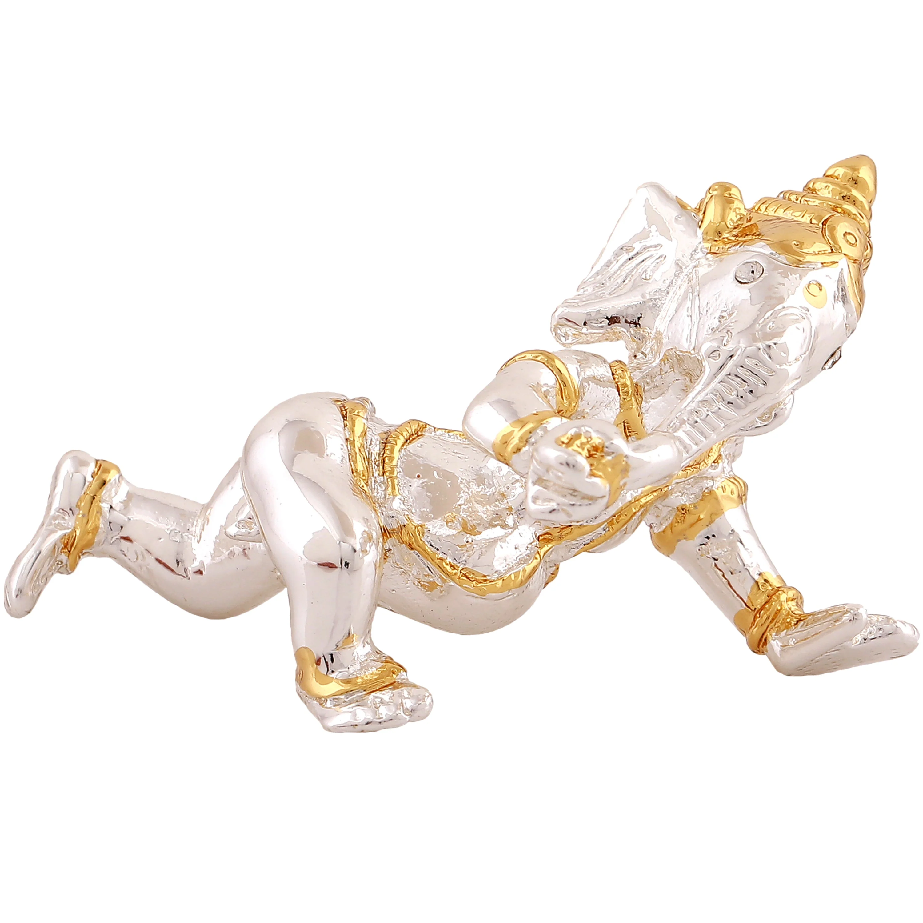 Estele Gold & Rhodium Plated Spiritual Lord Bal Ganesh Idol For Gifts & House Warming/Home/Office Decors. - Image 2