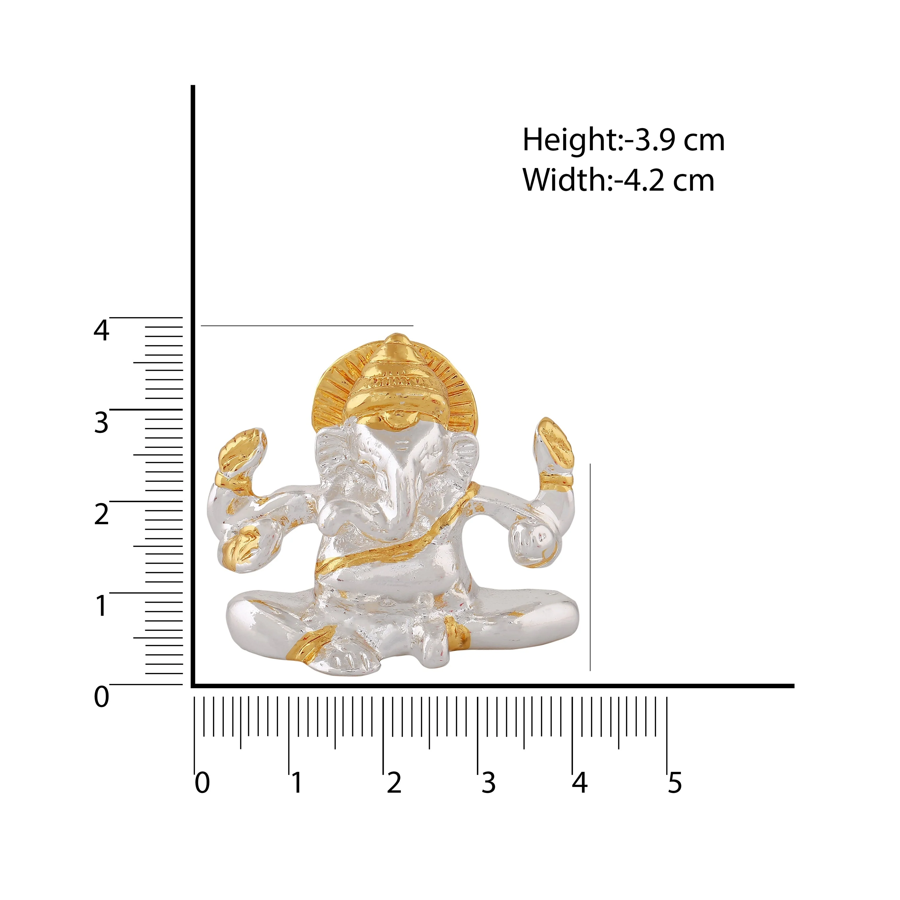 Estele Gold & Rhodium Plated Spiritual Lord Bal Ganesh Idol For Gifts & House Warming/Home/Office Decors. - Image 5