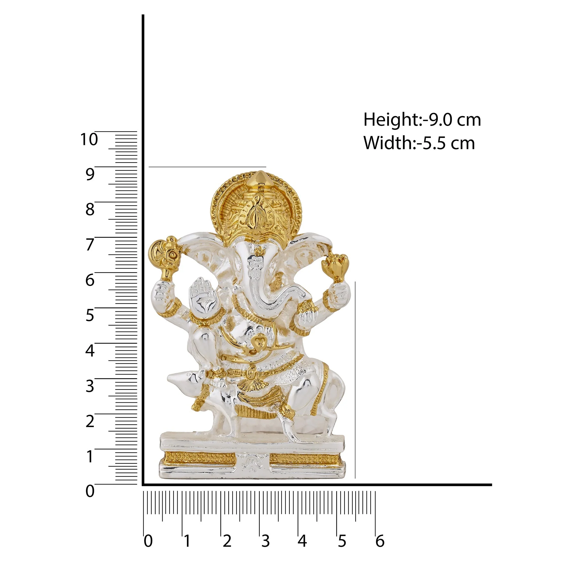 Estele Gold - Rhodium Plated Spiritual Lord Ganesh Idol - Image 6