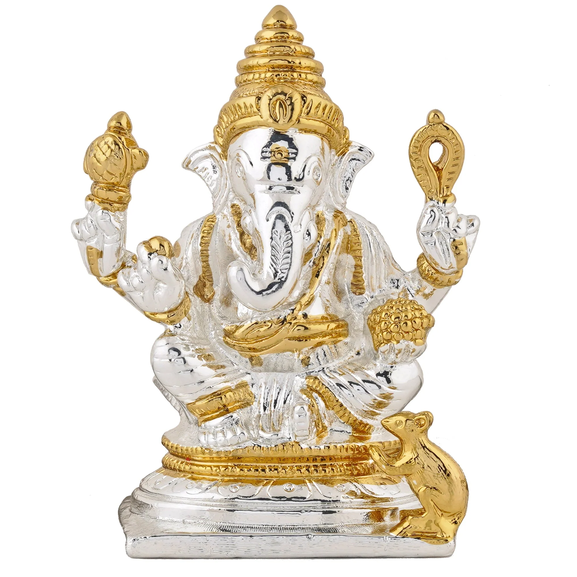 Estele Gold & Rhodium Plated Spiritual Lord Ganesh Idol For Gifts & House Warming/Home/Office Decors. - Image 2