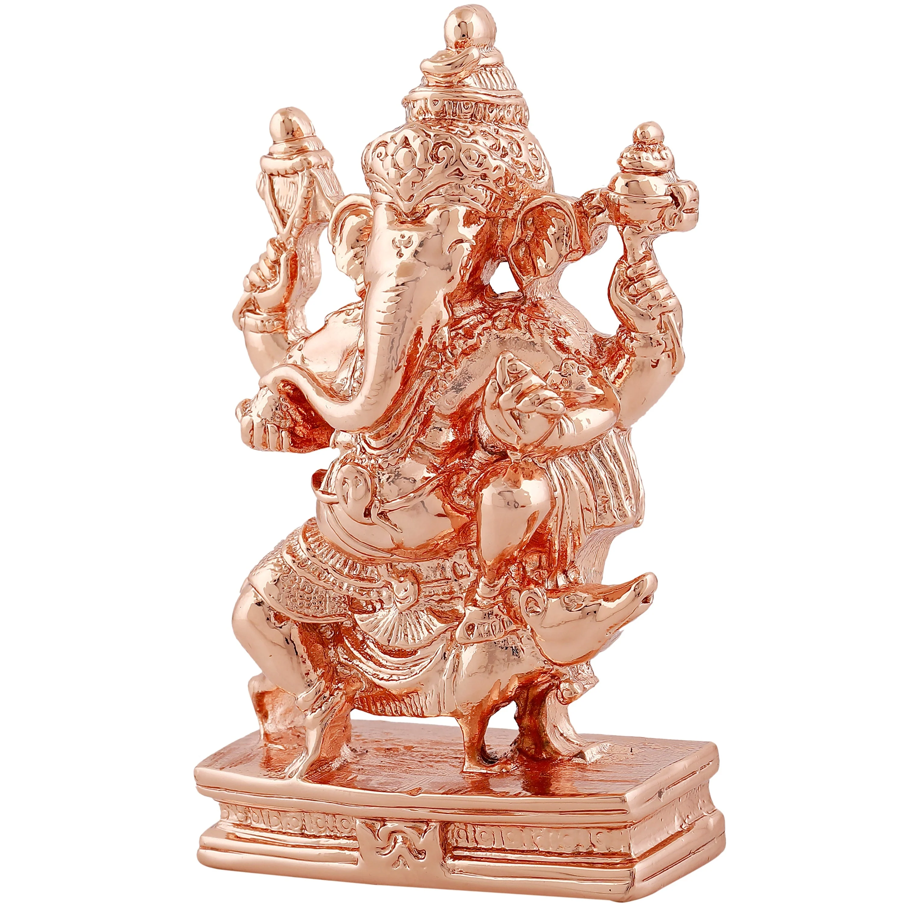 Estele Pink Gold Plated Lord Ganesha Idol - Image 4