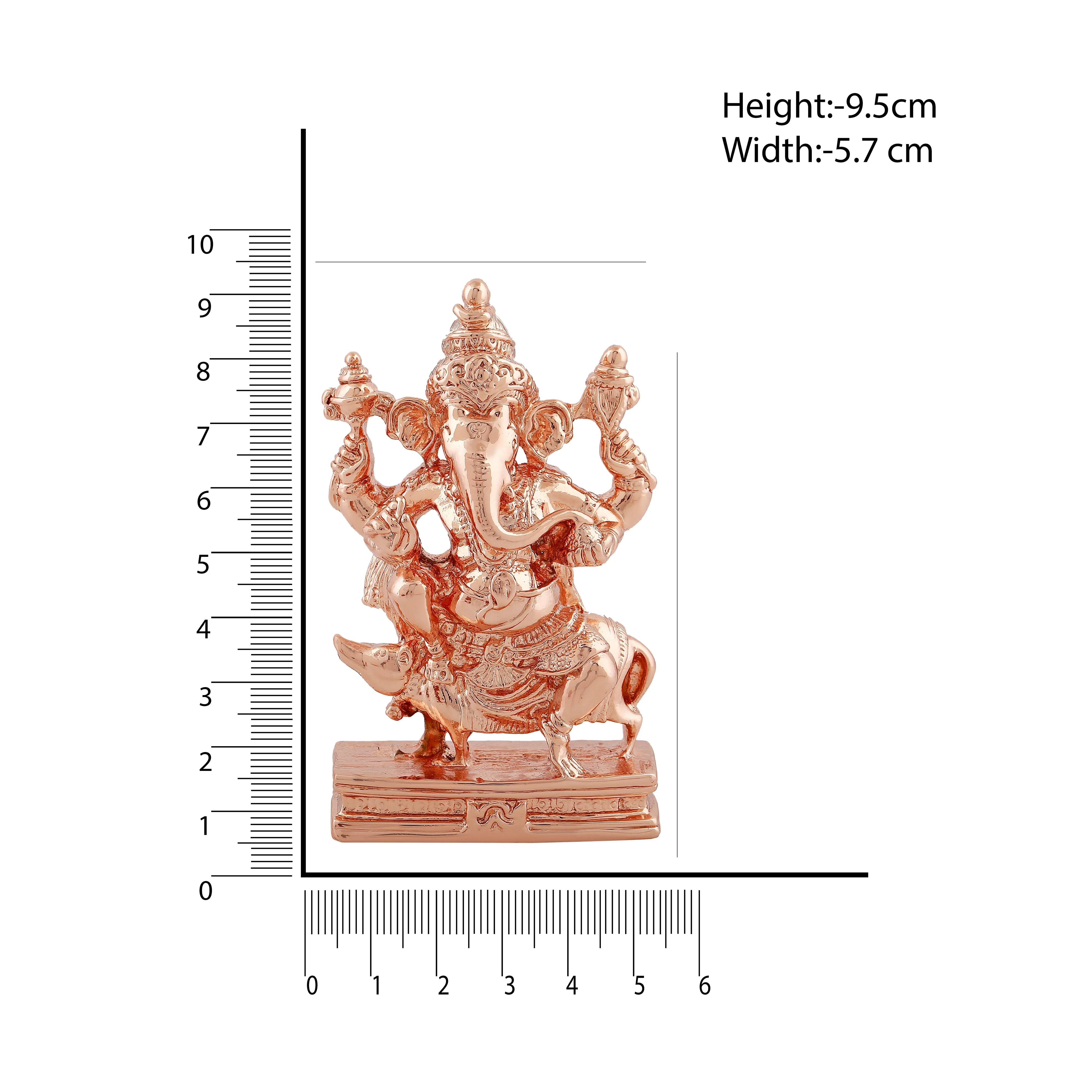 Estele Pink Gold Plated Lord Ganesha Idol - Image 8