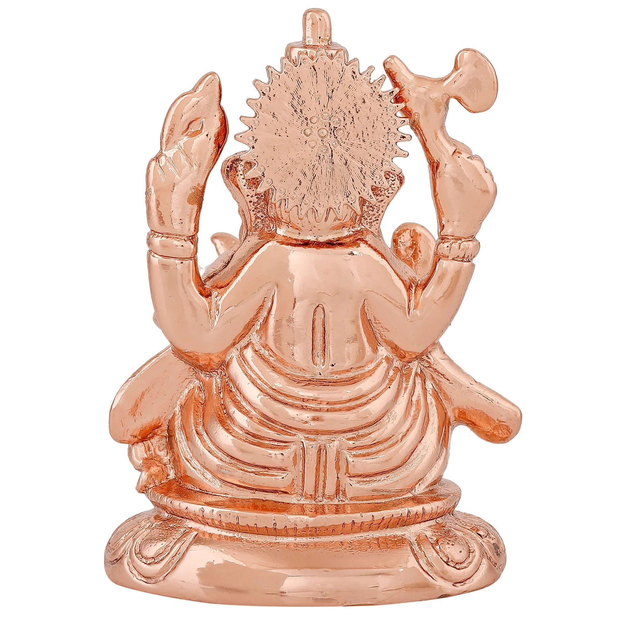 Estele Pink/Rosegold Plated Spiritual Ganesh Idol For Pooja/Car Decor - Image 4
