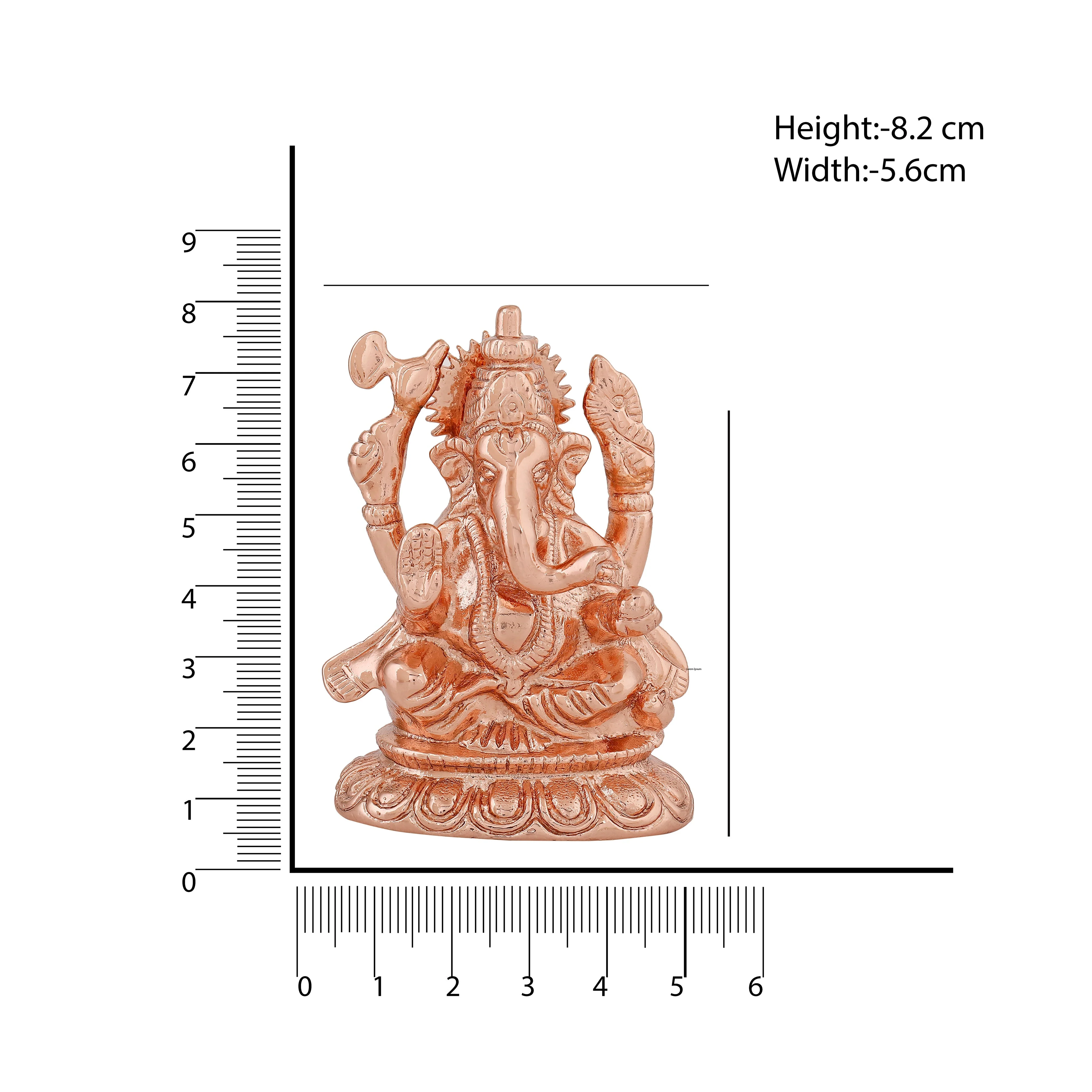 Estele Pink/Rosegold Plated Spiritual Ganesh Idol For Pooja/Car Decor - Image 5
