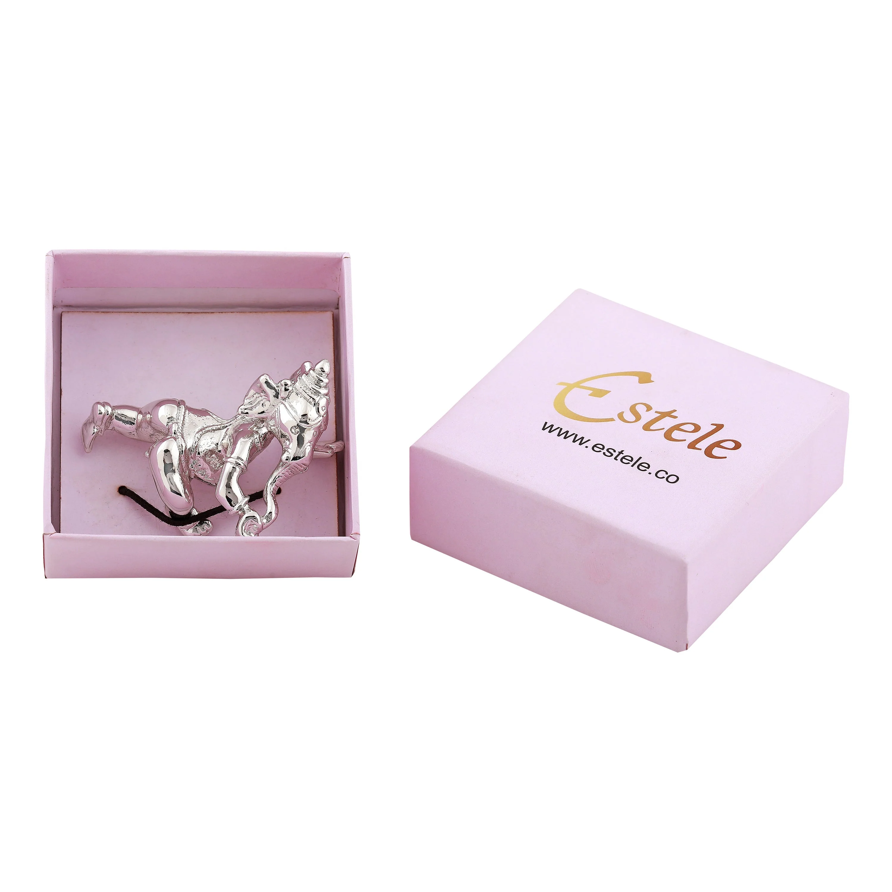 Estele Rhodium Plated Bal Spiritual Lord Ganesh Idol For Gifts & House Warming/Home/Office Decors. - Image 6