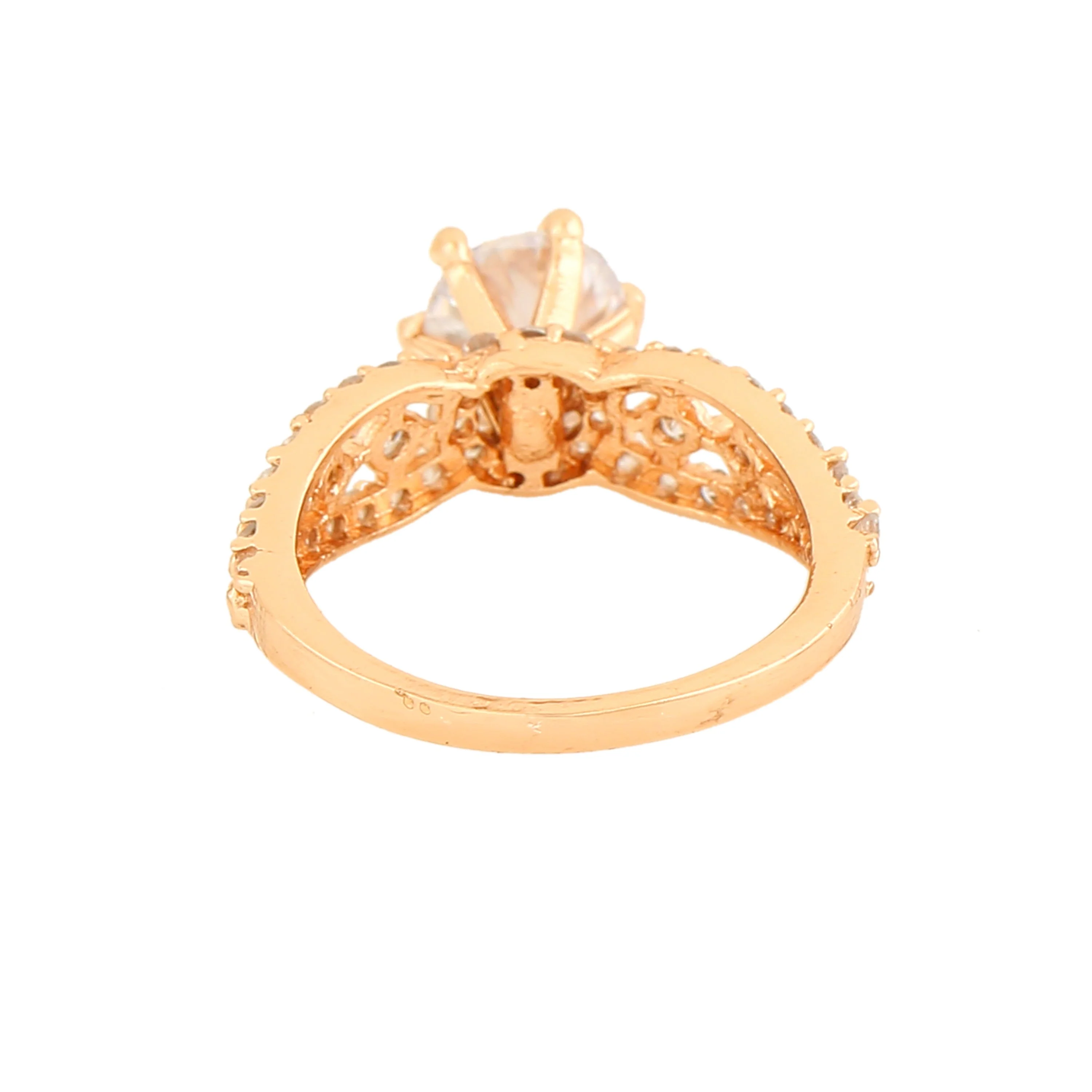 Estele Rhodium Plated Cz Dazzling Finger Ring For Women - Image 5