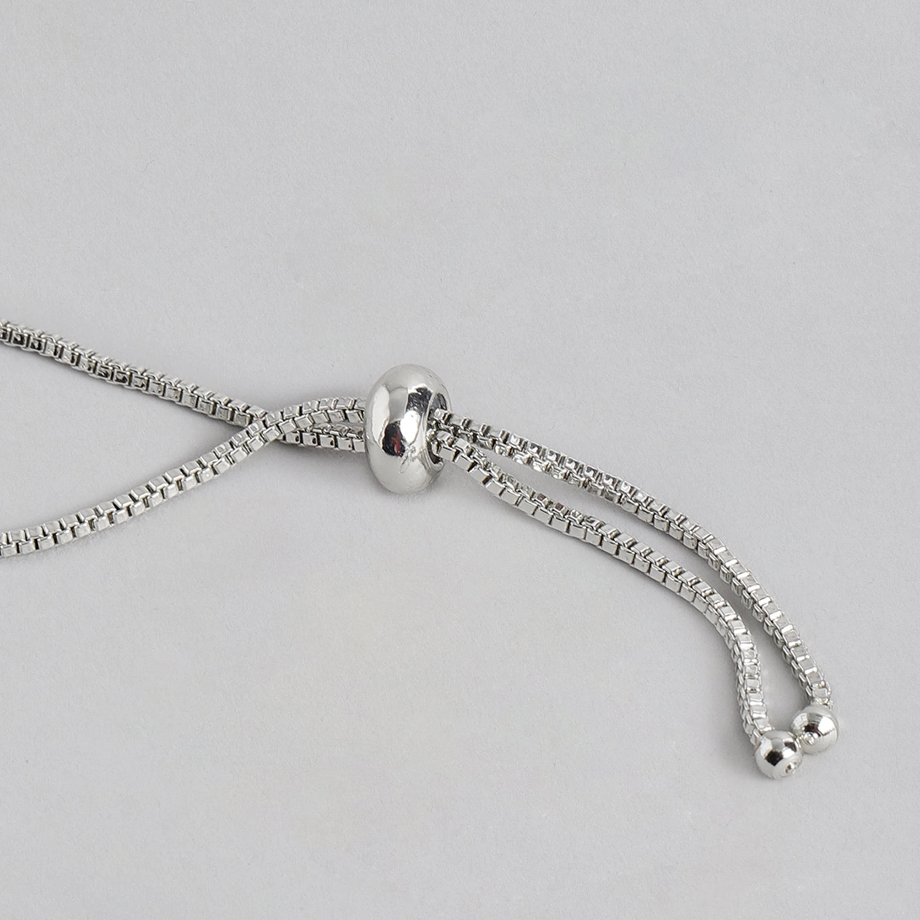 Estele Rhodium Plated Cz Rotating Glitter Bracelet For Women - Image 9
