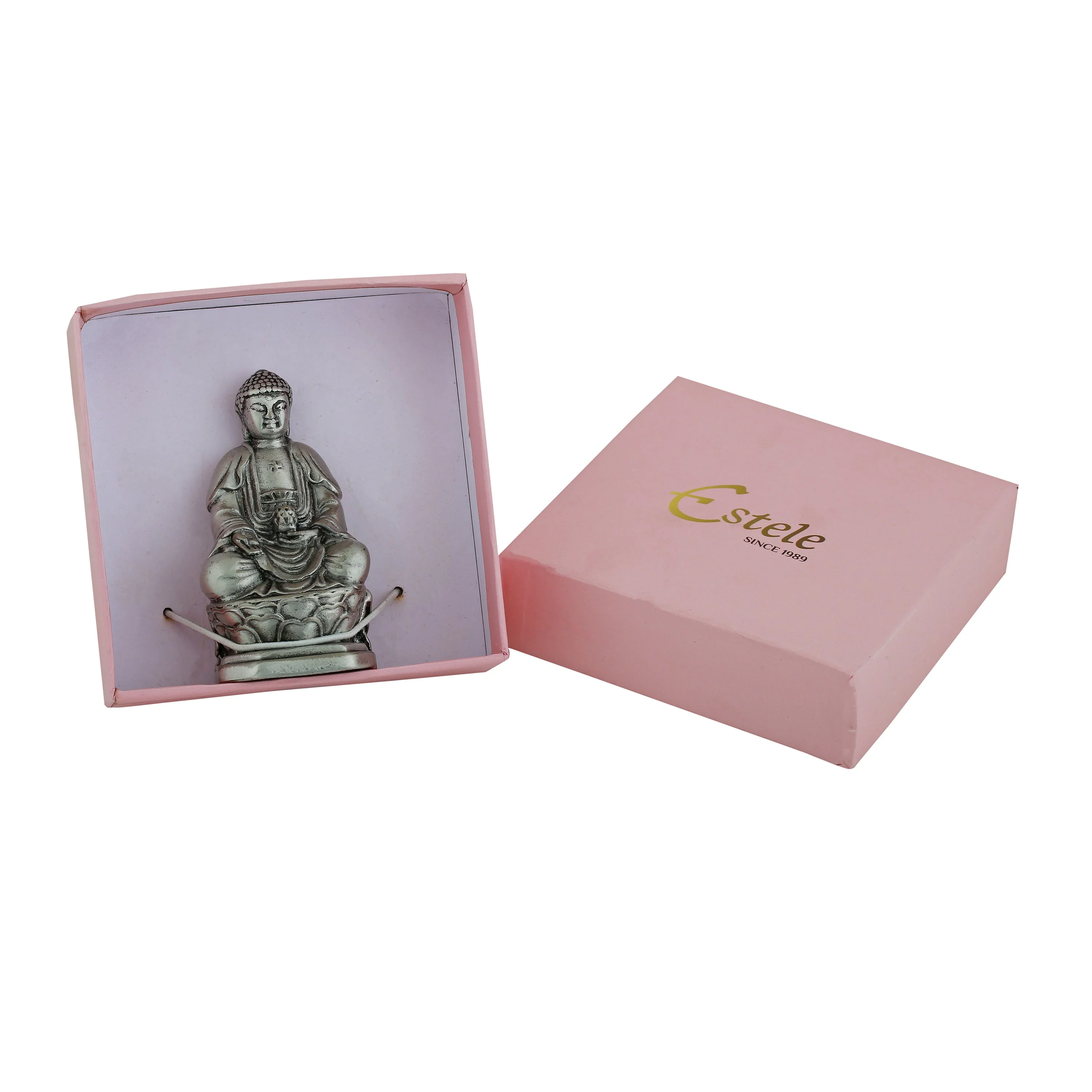 Estele Rhodium Plated Decorative Meditating Gautam Buddha Idol - Image 6