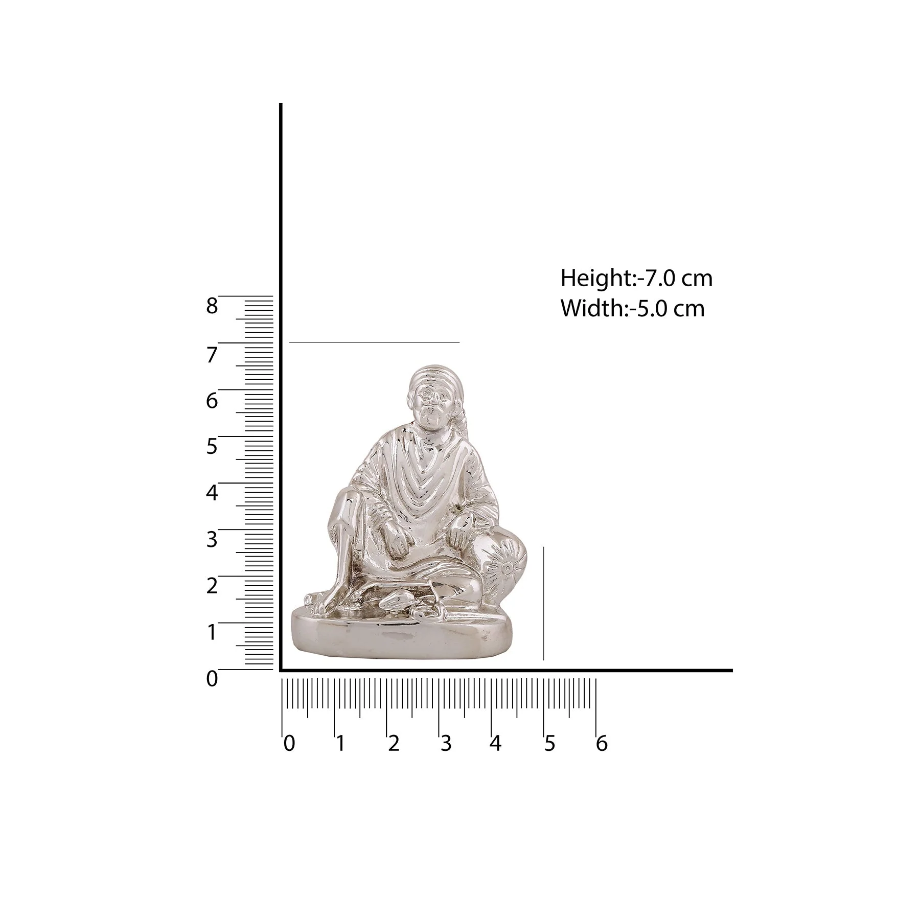 Estele Rhodium Plated Divine Lord Sai Baba Idol - Image 8