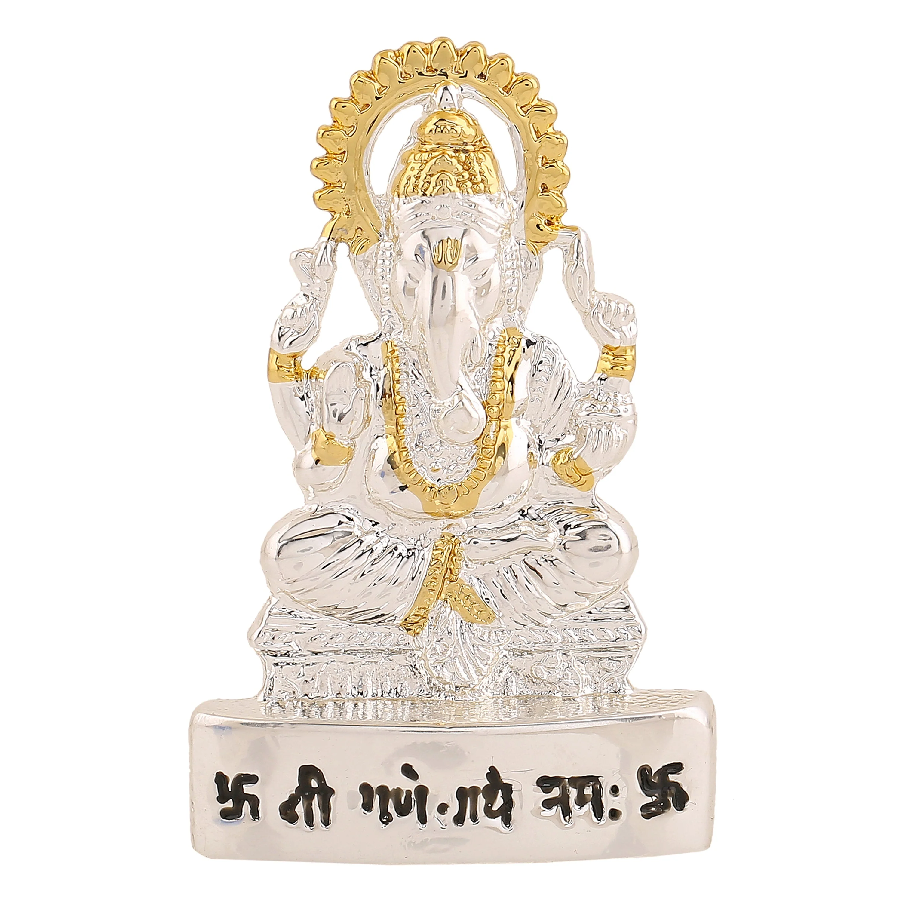 Estele Rhodium Plated Lord Ganesha Idol