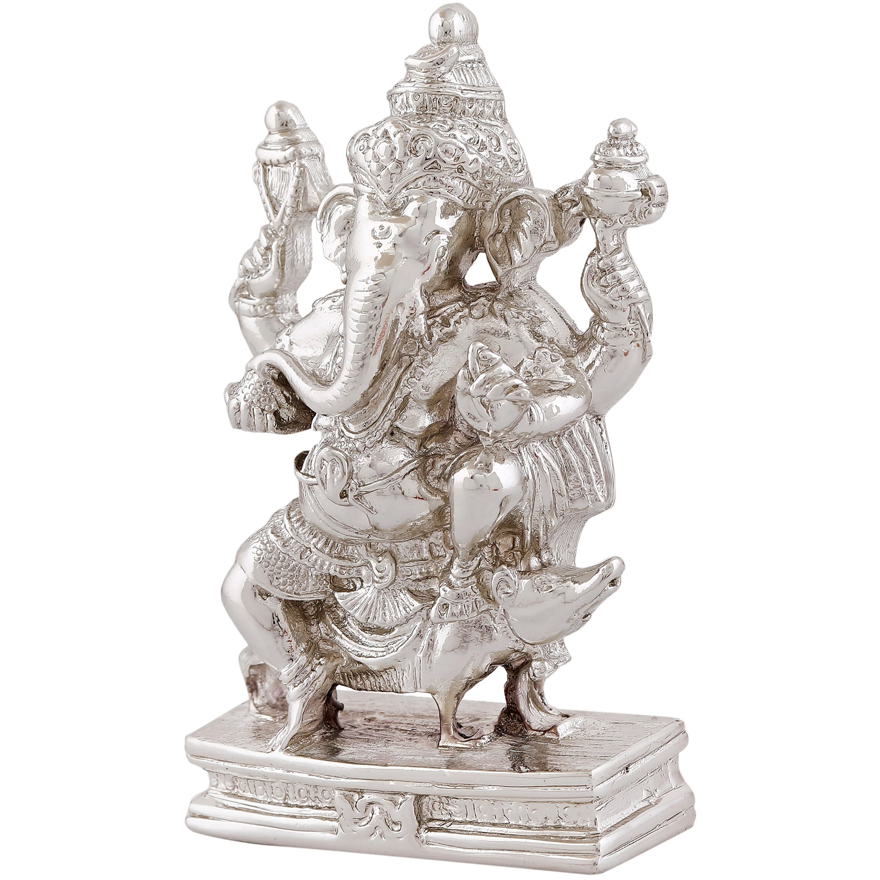 Estele Rhodium Plated Lord Ganesha Idol - Image 4