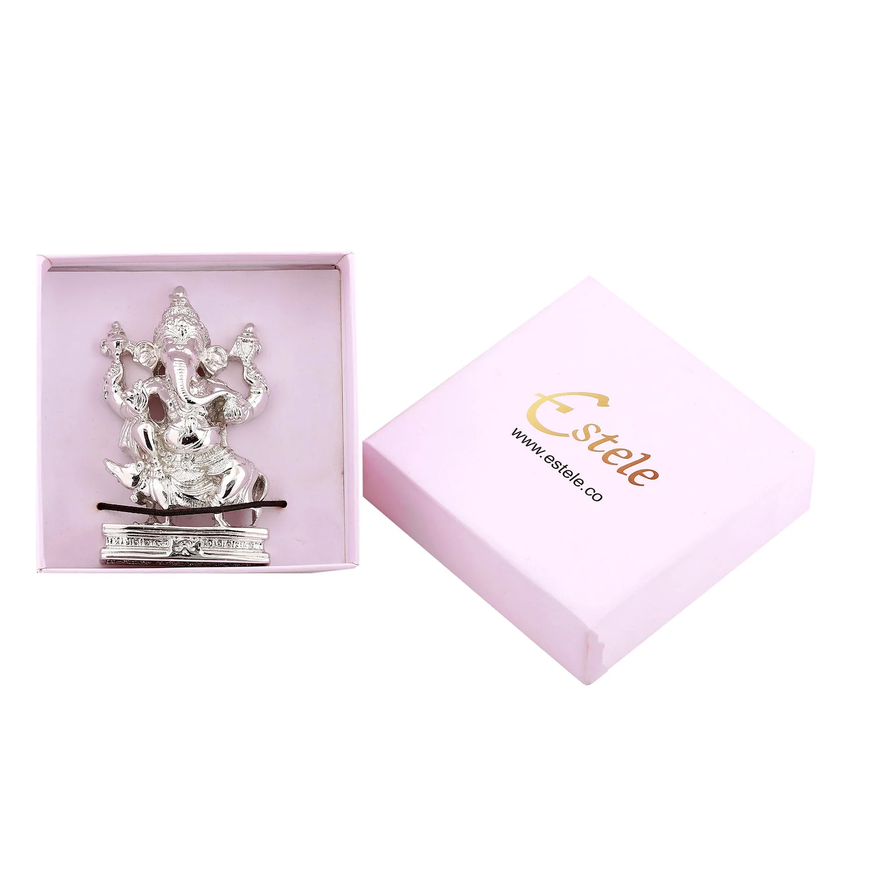 Estele Rhodium Plated Lord Ganesha Idol - Image 7