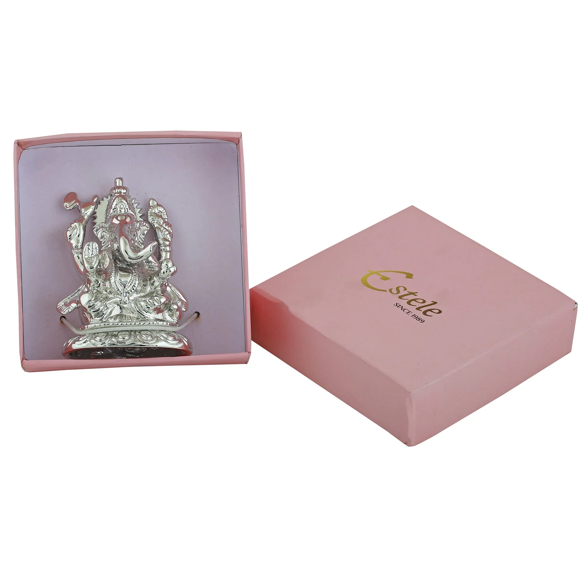 Estele Rhodium Plated Spiritual Lord Ganesh Idol For Gifts & House Warming/Home/Office Decors. - Image 6