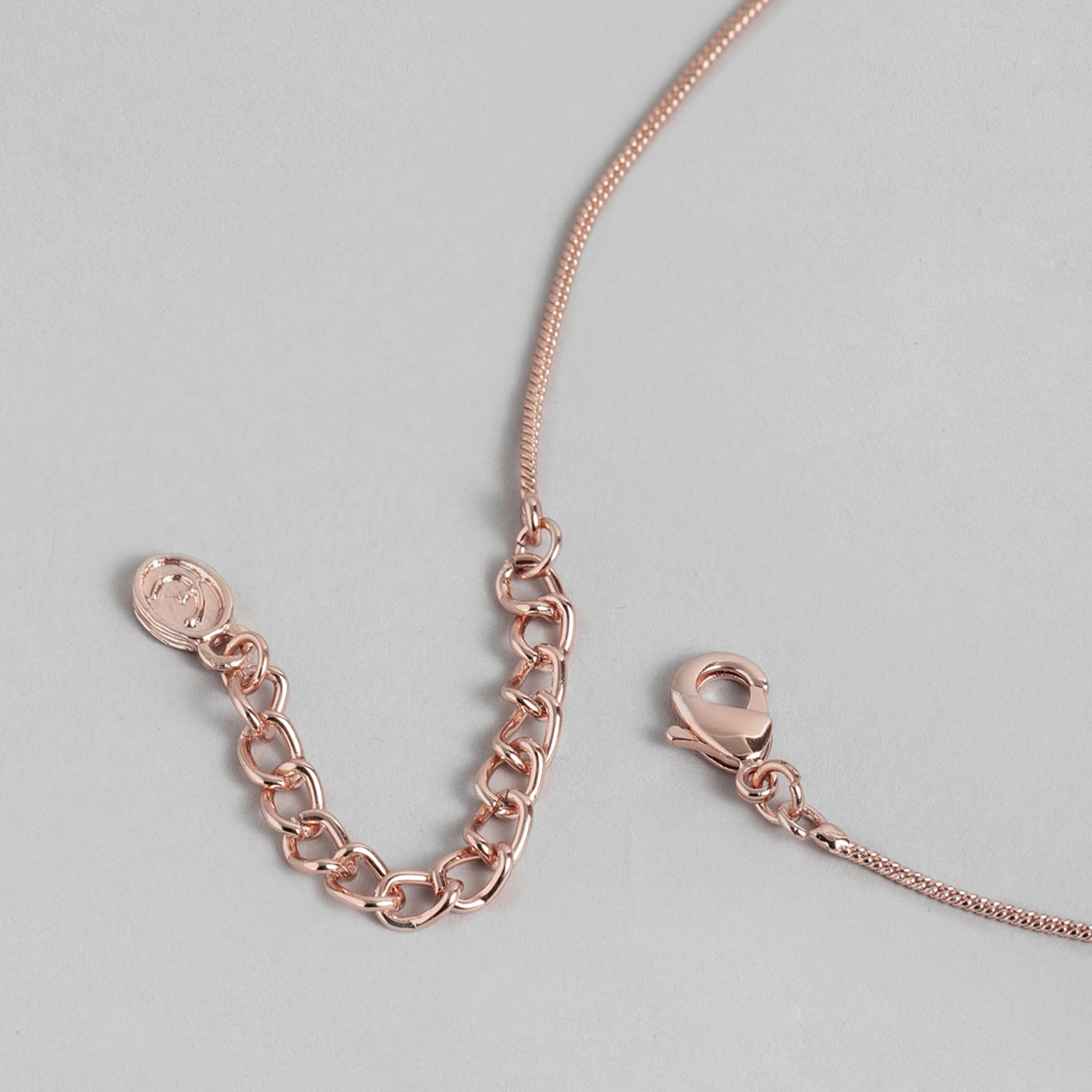 Estele Rose Gold Plated Cz Sparkling Square Designer Pendant Set With Mint Pink Crystals For Women - Image 11
