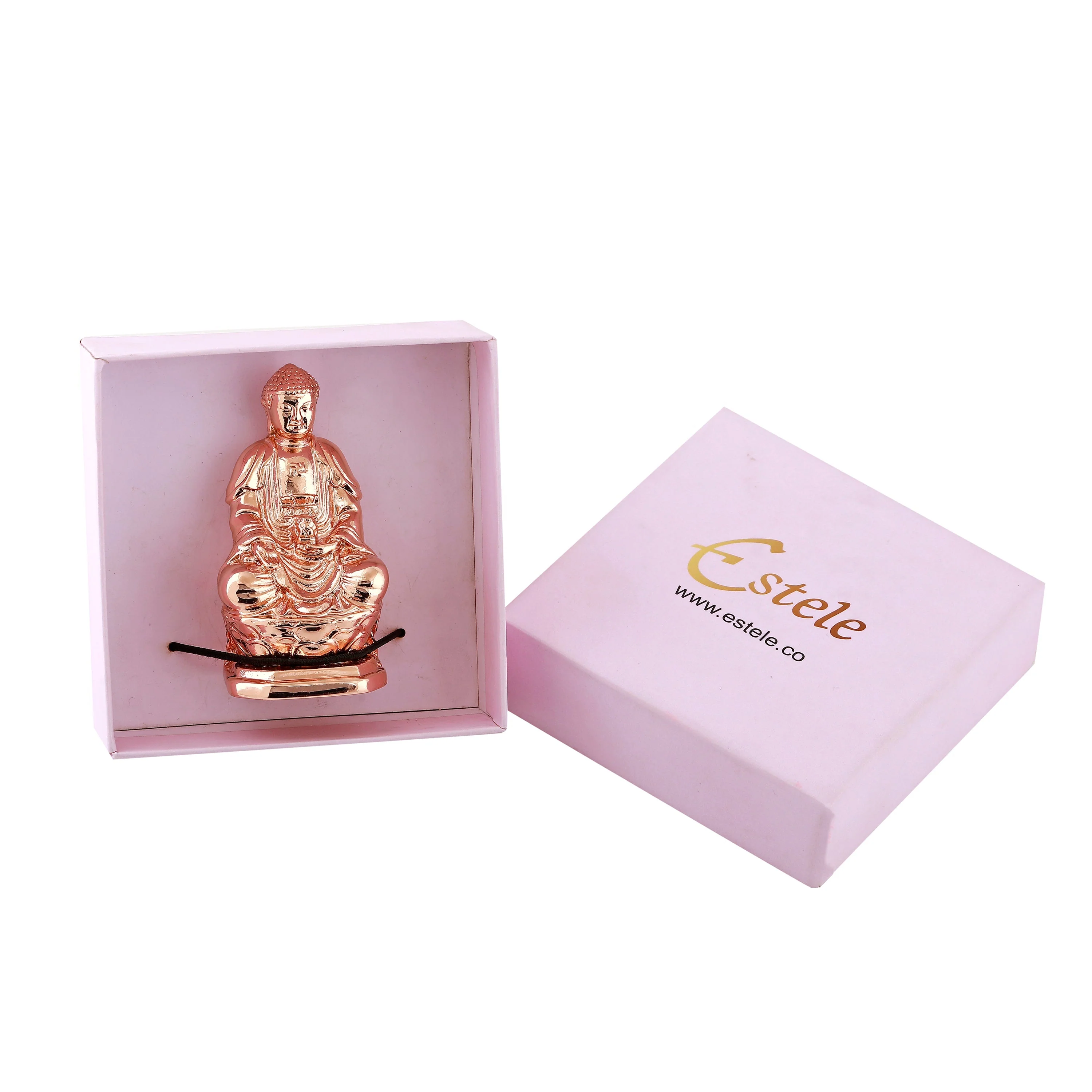 Estele Rose Gold Plated Decorative Meditating Gautam Buddha Idol - Image 7