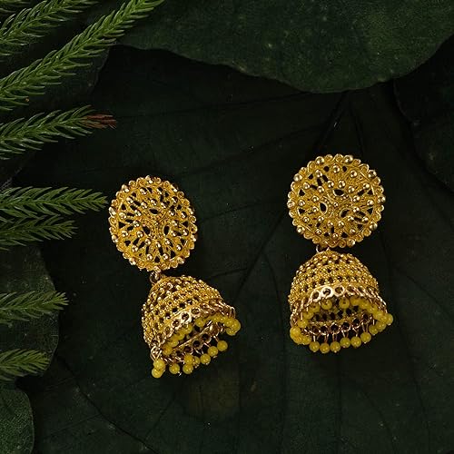 Ethnic Oxidised Jhumka Earring, Long Hangings Traditional Alloy Jhumki Earrings For Women & Girls - Image 5