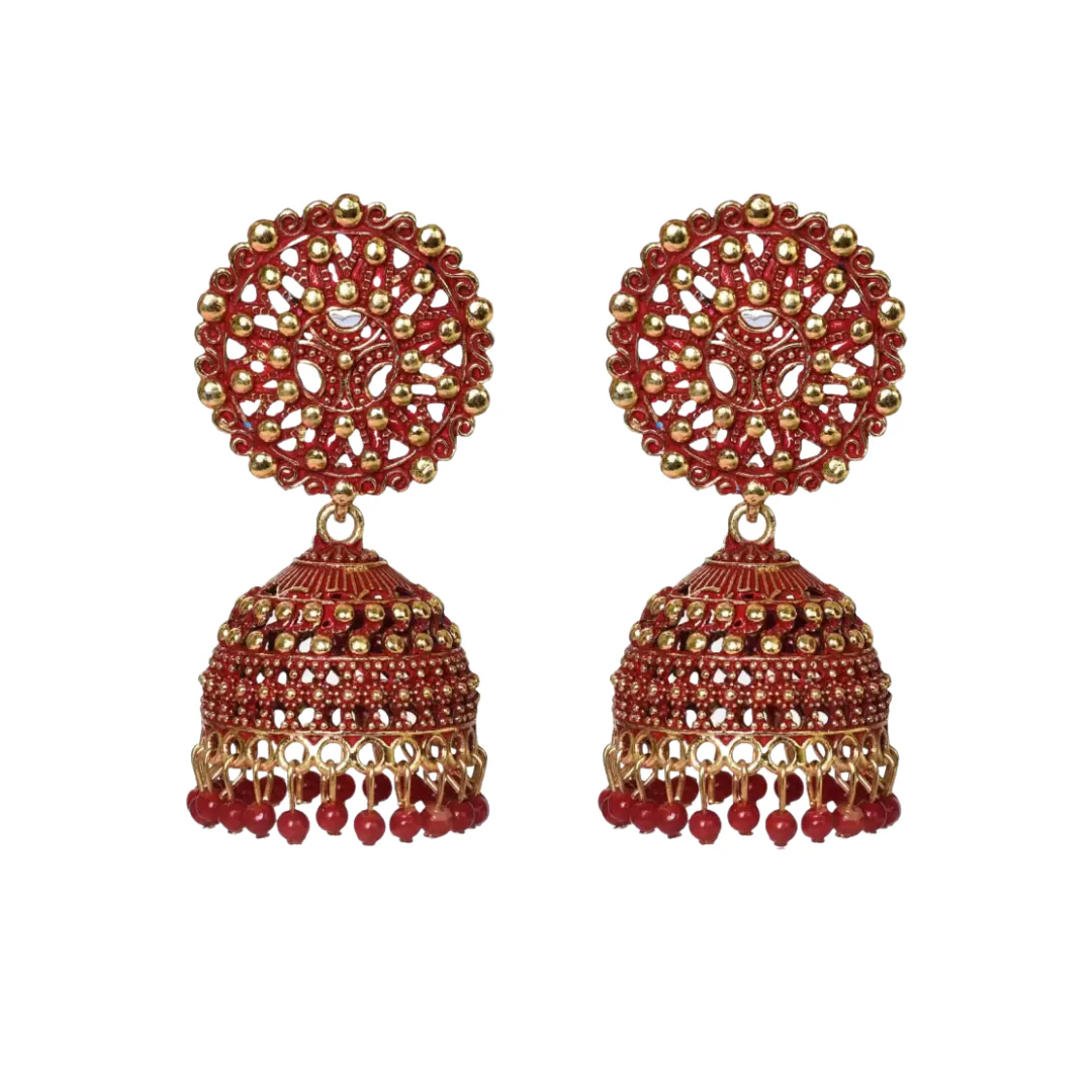 Ethnic Oxidised Jhumka Earring, Long Hangings Traditional Alloy Jhumki Earrings For Women & Girls - Image 6