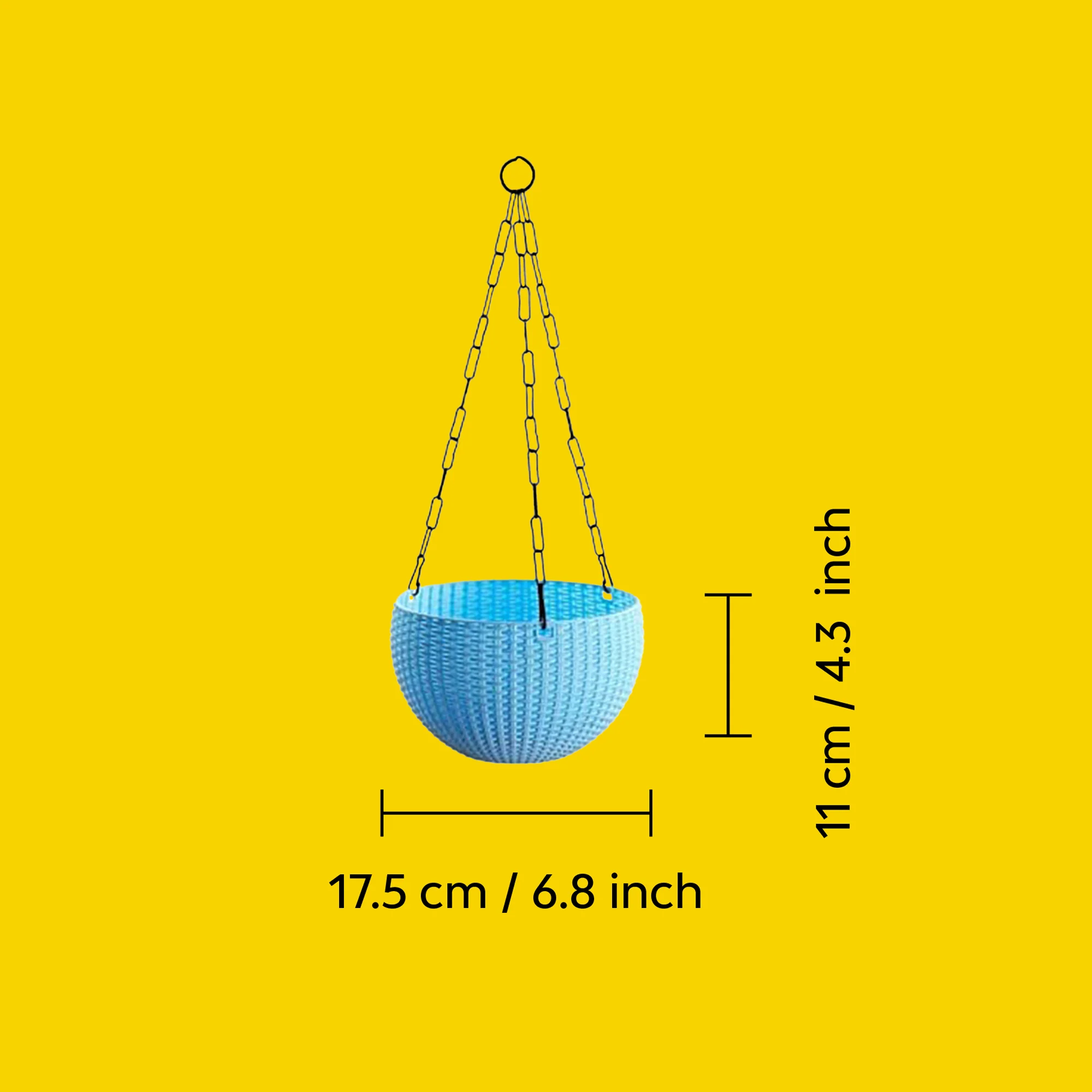 Euro Plastic Balcony Hanging Pots | Set Of 5 - Image 7
