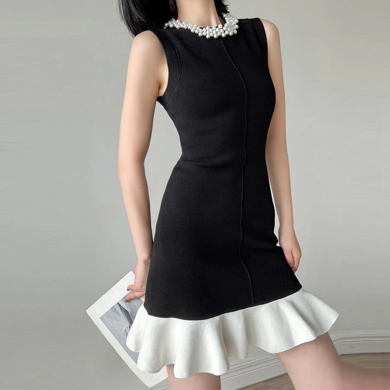 Everleigh Sandro Pearl Knit Short Dress - Image 5
