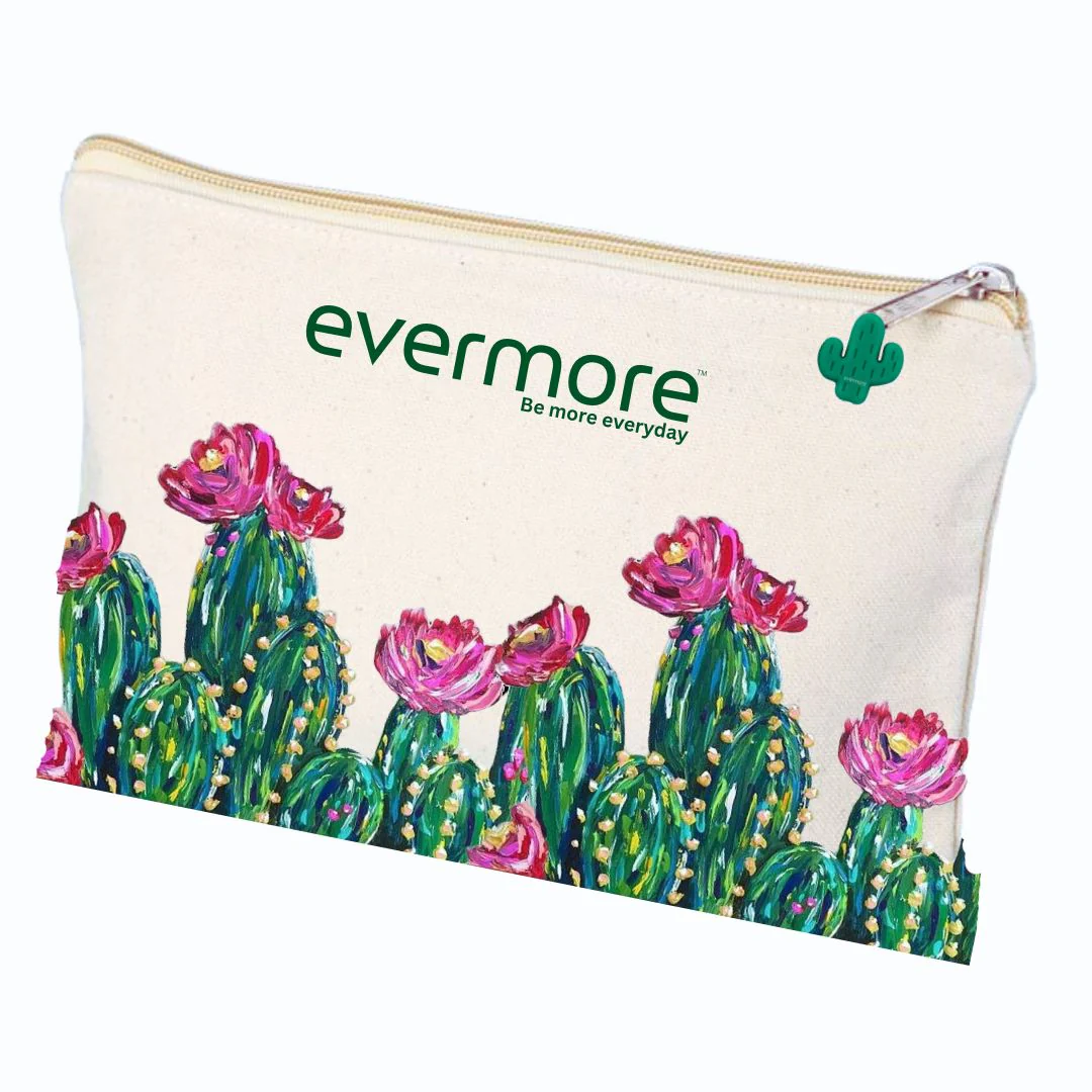 Evermore Blooming Cactus Travel Pouch - Carry Style, Everywhere! - Image 2