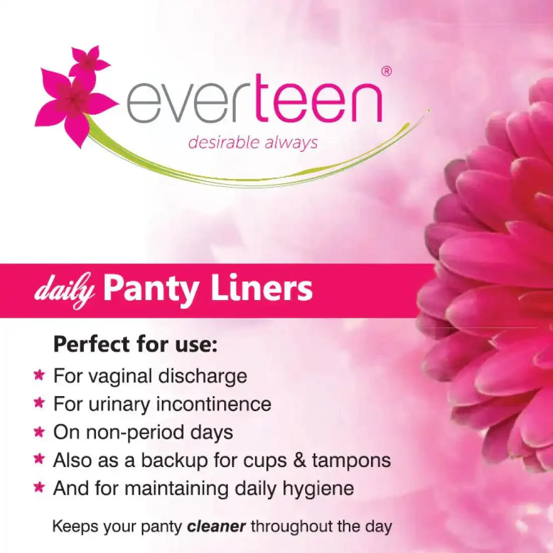 Everteen Daily Panty Liners For Vaginal Discharge And Urinary Incontinence In Women - Image 3