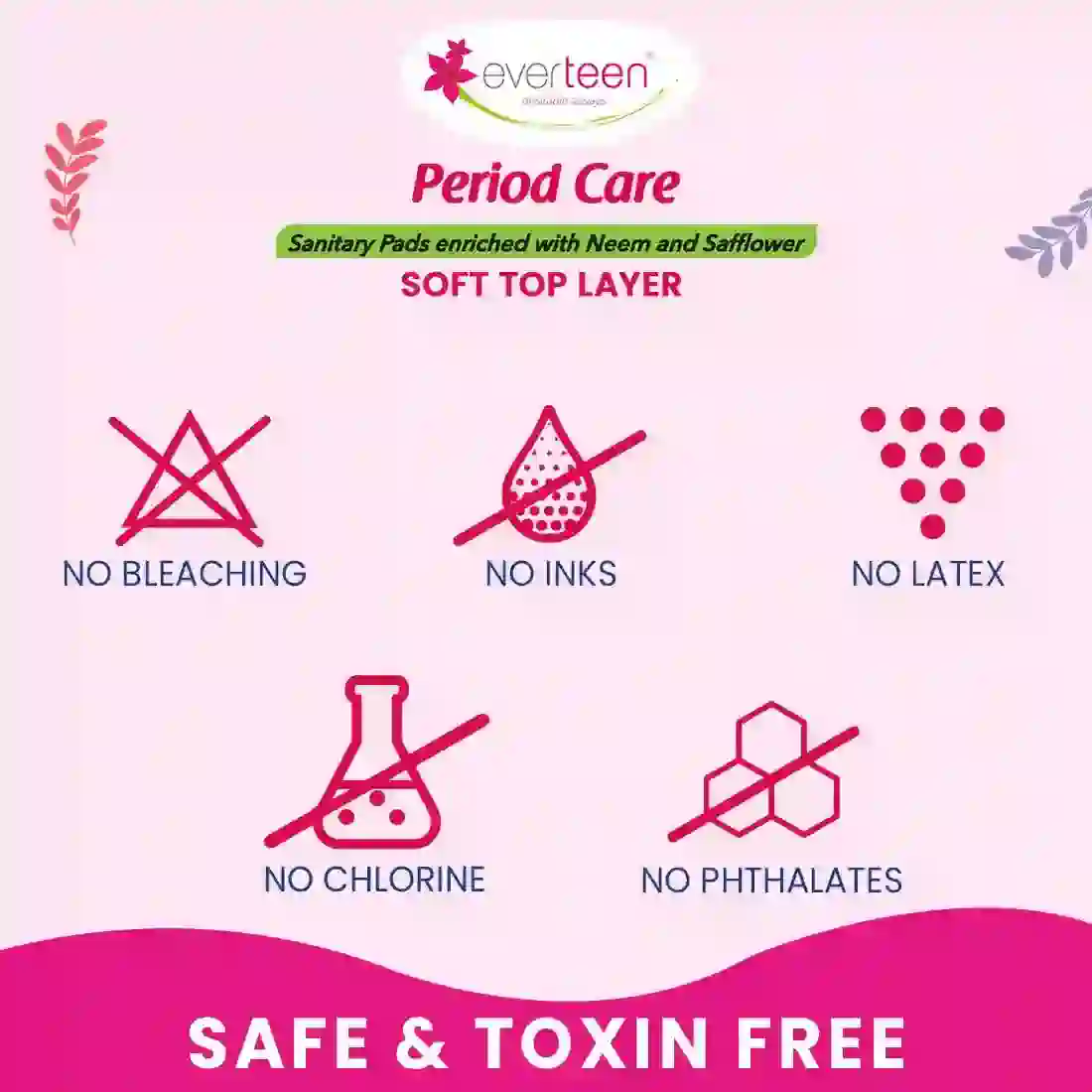 everteen Period Care Soft XL Sanitary Pads with Neem Safflower For Medium Flow in Women - Image 4