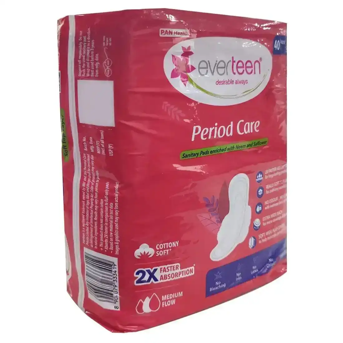 everteen Period Care XL Soft 40 Sanitary Pads Enriched with Neem and Safflower For Medium Flow - Image 7
